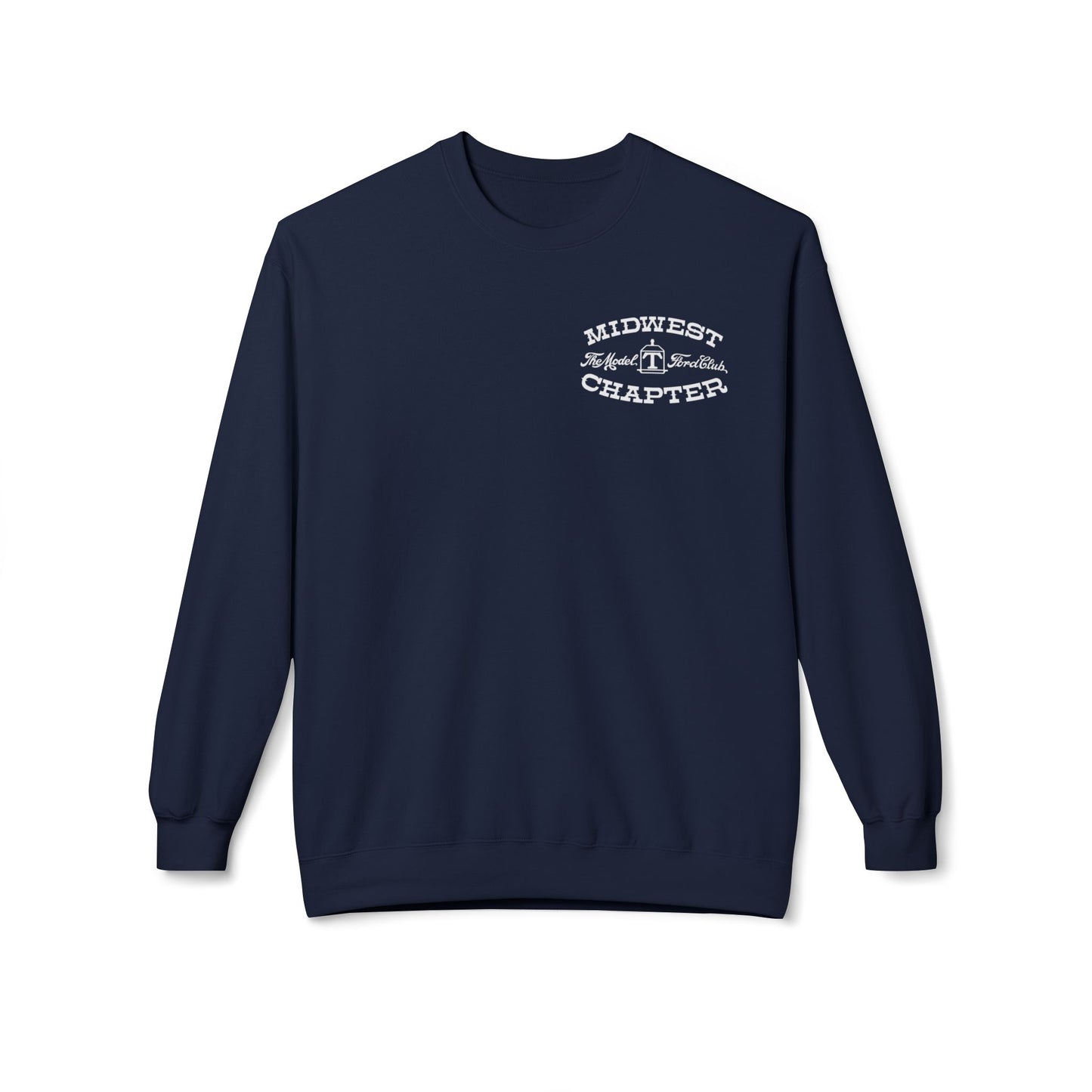 Midwest Chapter - The Model T Ford Club (front logo) Unisex Fleece Crewneck Sweatshirt - Cozy & Stylish