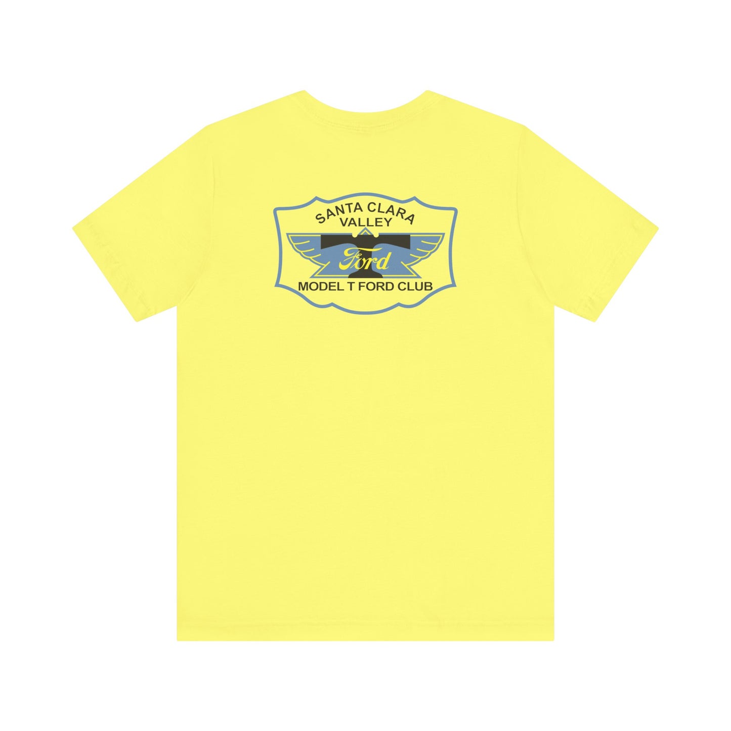 Santa Clara Valley Model T Ford Club (front and back print) Unisex Jersey Short Sleeve Tee