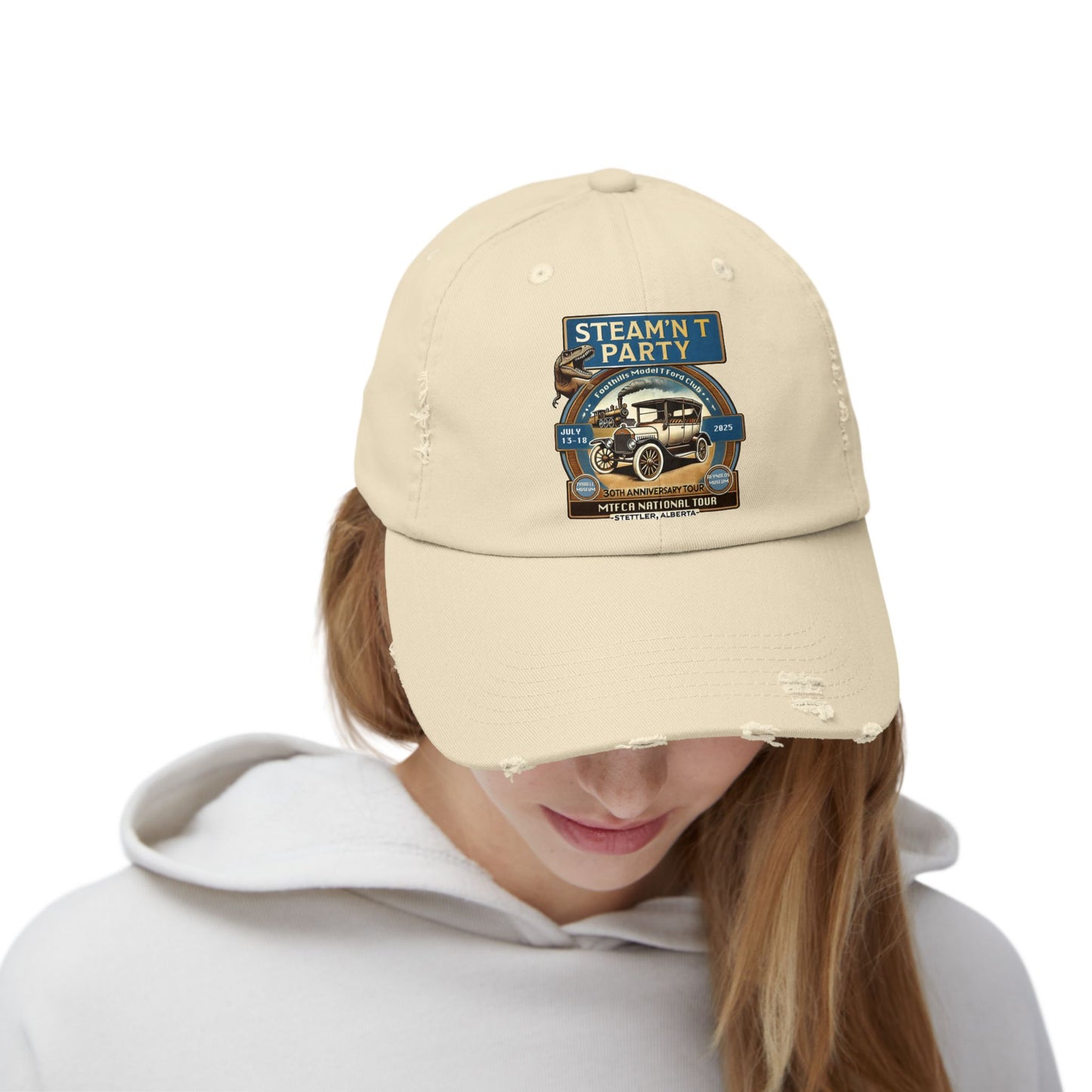 Foothills Model T Ford Club STEAM'N T PARTY Unisex Distressed Cap