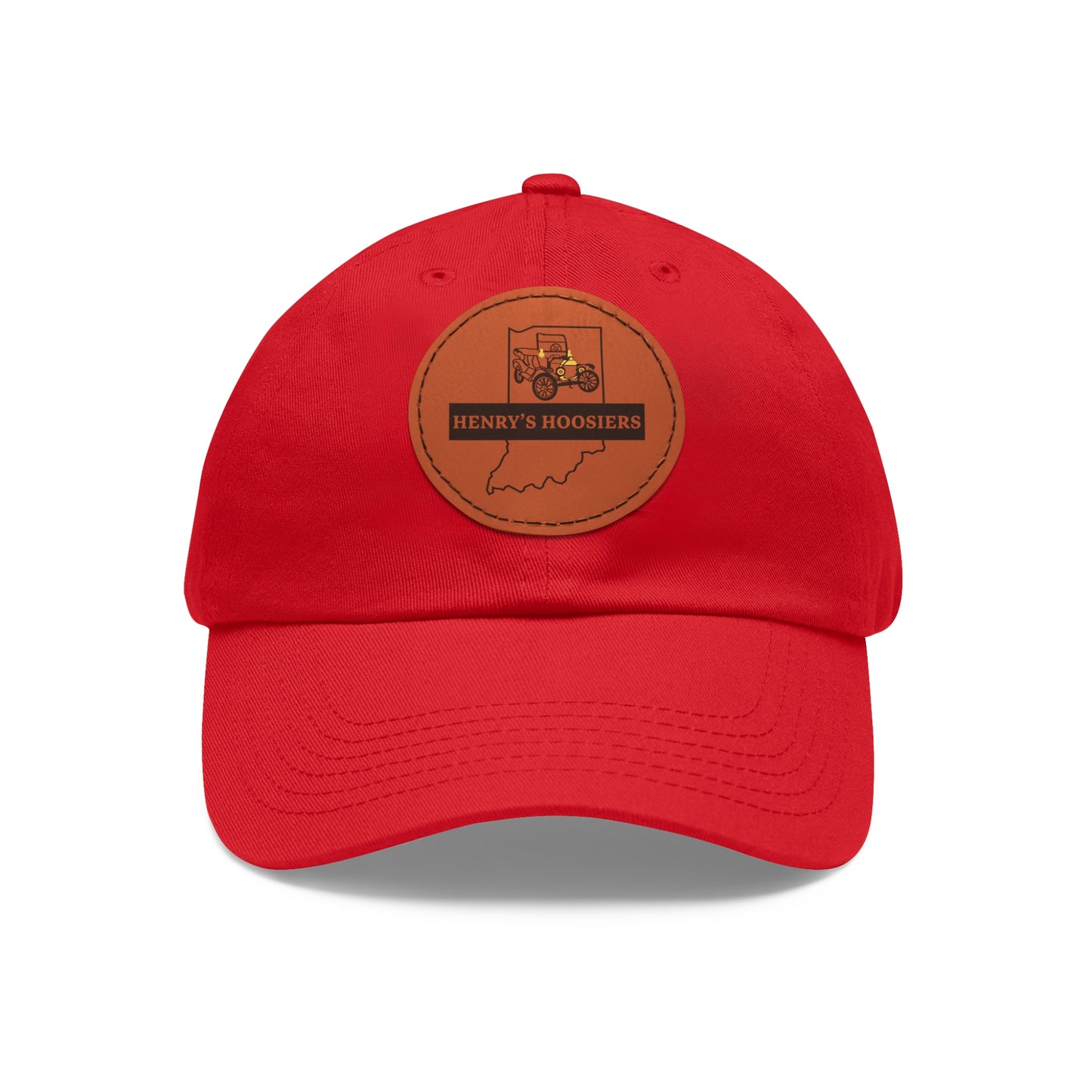 Henry's Hoosiers Dad Hat with Leather Patch (Round)