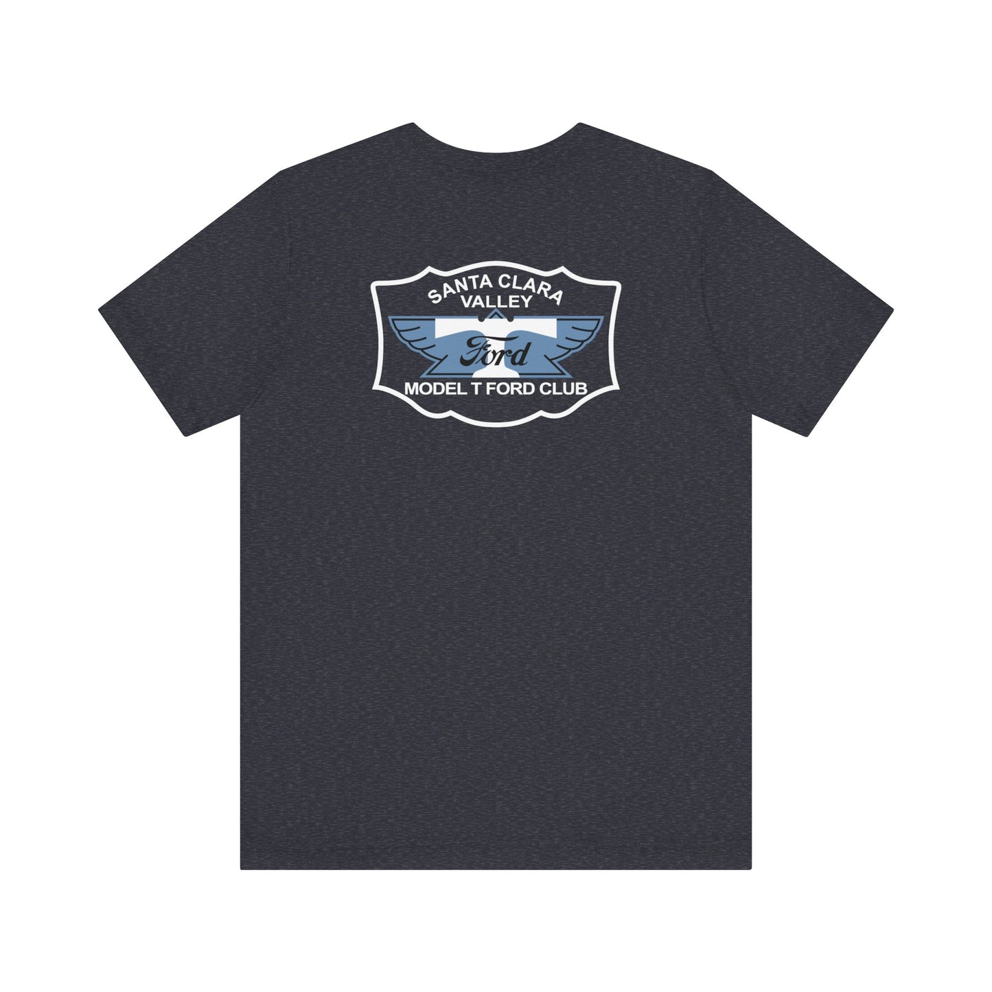 Santa Clara Valley Model T Ford Club (front and back print) Unisex Jersey Short Sleeve Tee