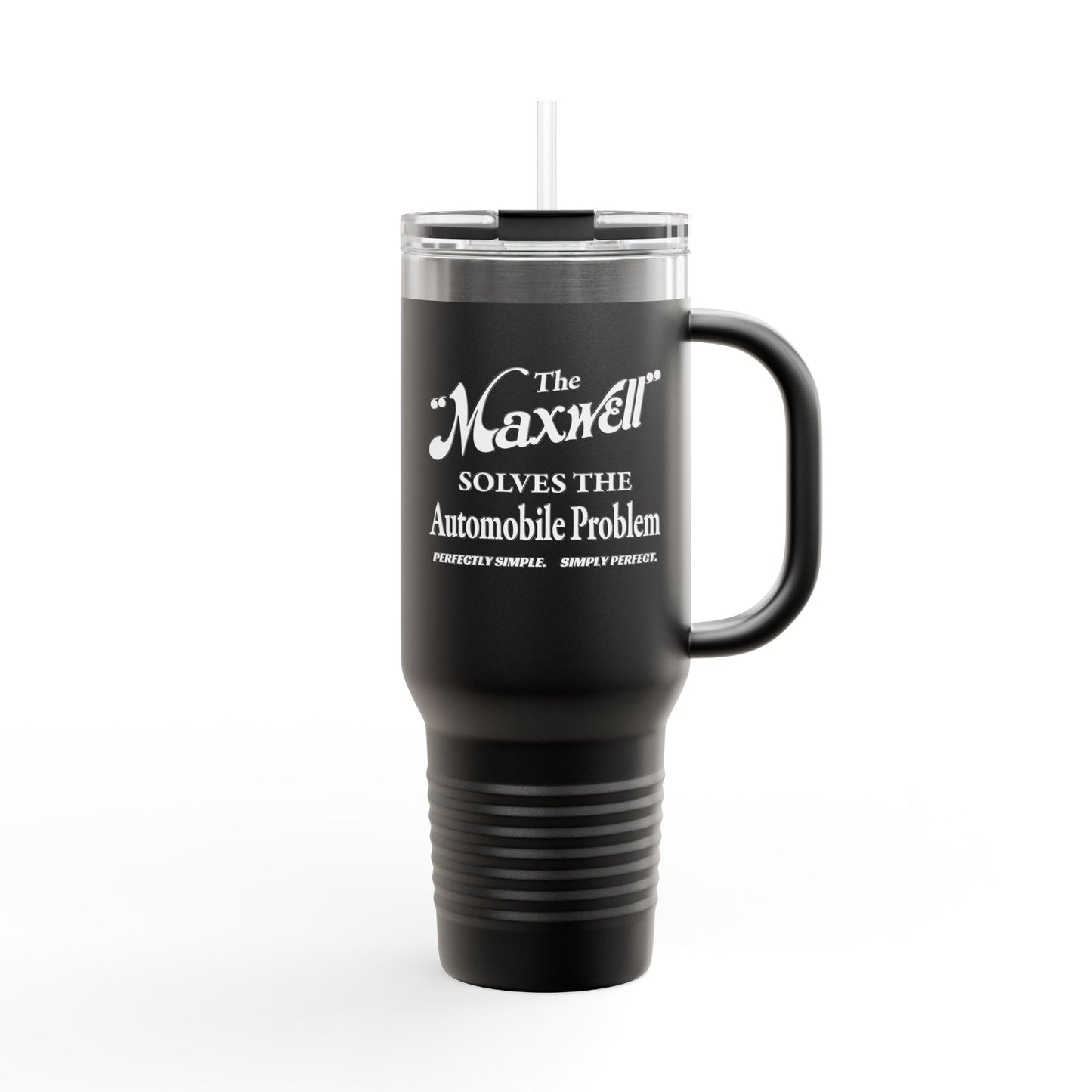 Maxwell Briscoe Motor Club - Insulated Travel Mug - 40oz, Stylish Travel Tumbler, Gift for Coffee Lovers, Reusable Mug for Road Trips