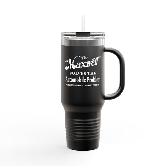 Maxwell Briscoe Motor Club - Insulated Travel Mug - 40oz, Stylish Travel Tumbler, Gift for Coffee Lovers, Reusable Mug for Road Trips