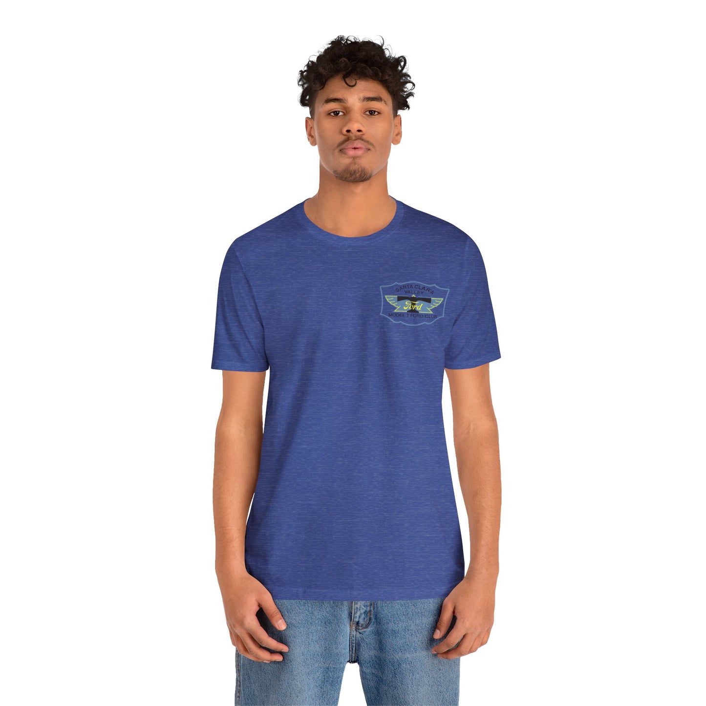 Santa Clara Valley Model T Ford Club (front and back print) Unisex Jersey Short Sleeve Tee