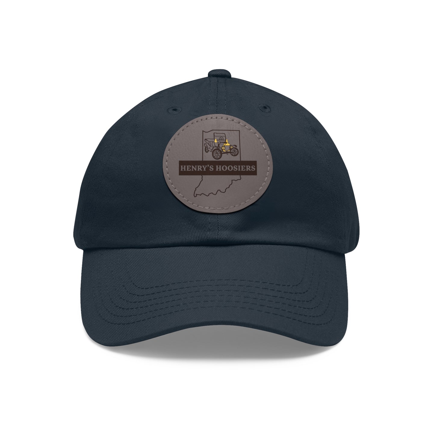 Henry's Hoosiers Dad Hat with Leather Patch (Round)