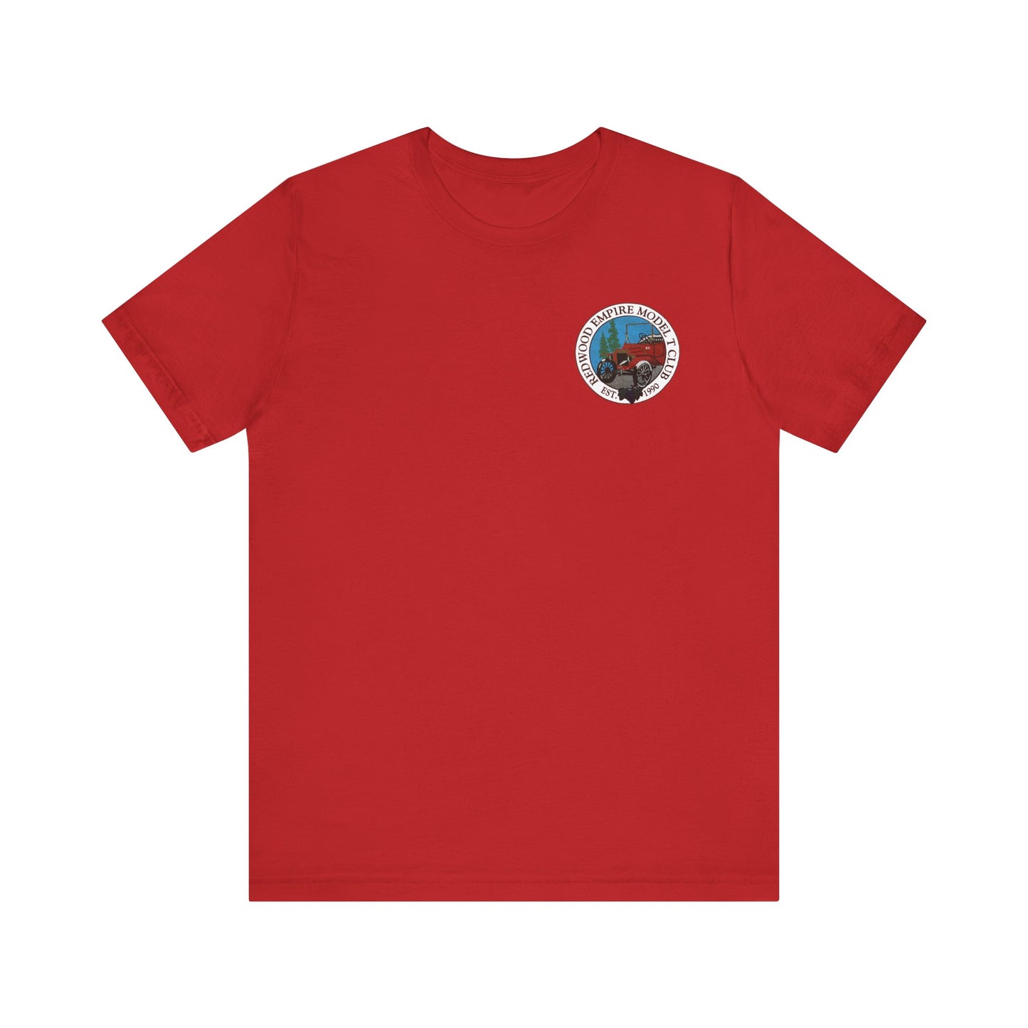 Redwood Empire Model Club (front and back logo) Unisex Short Sleeve Tee - Vintage Style Graphic T-Shirt
