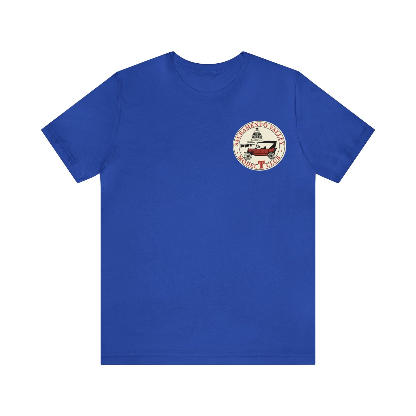 Sacramento Valley Model T Club (front and back logo) Unisex Jersey Short Sleeve Tee