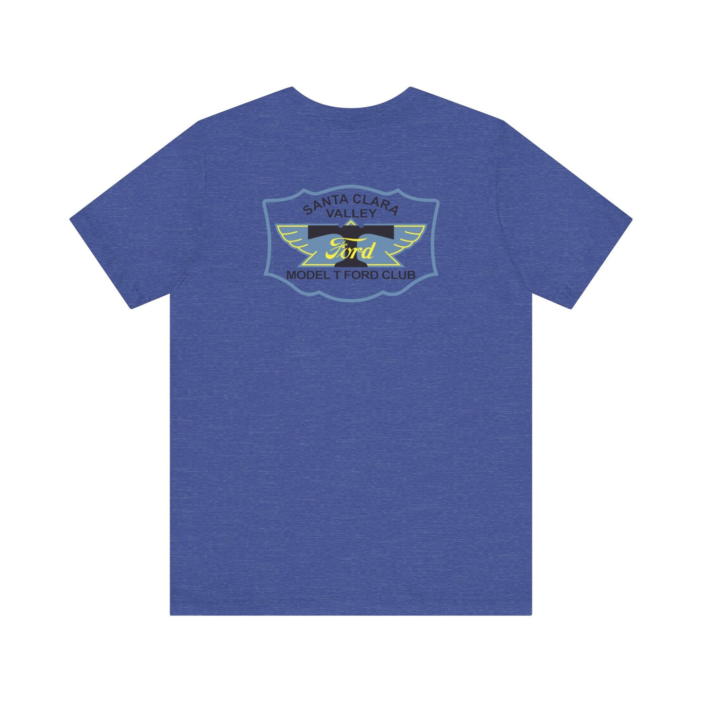 Santa Clara Valley Model T Ford Club (front and back print) Unisex Jersey Short Sleeve Tee
