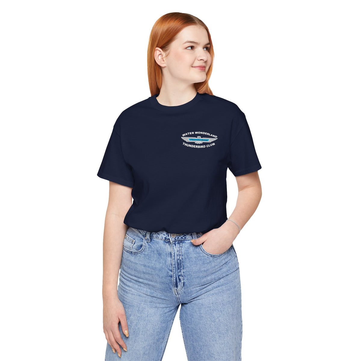 Water Wonderland Thunderbird Club T-Shirt Front and Back Logos – Unisex Soft Short Sleeve Tee