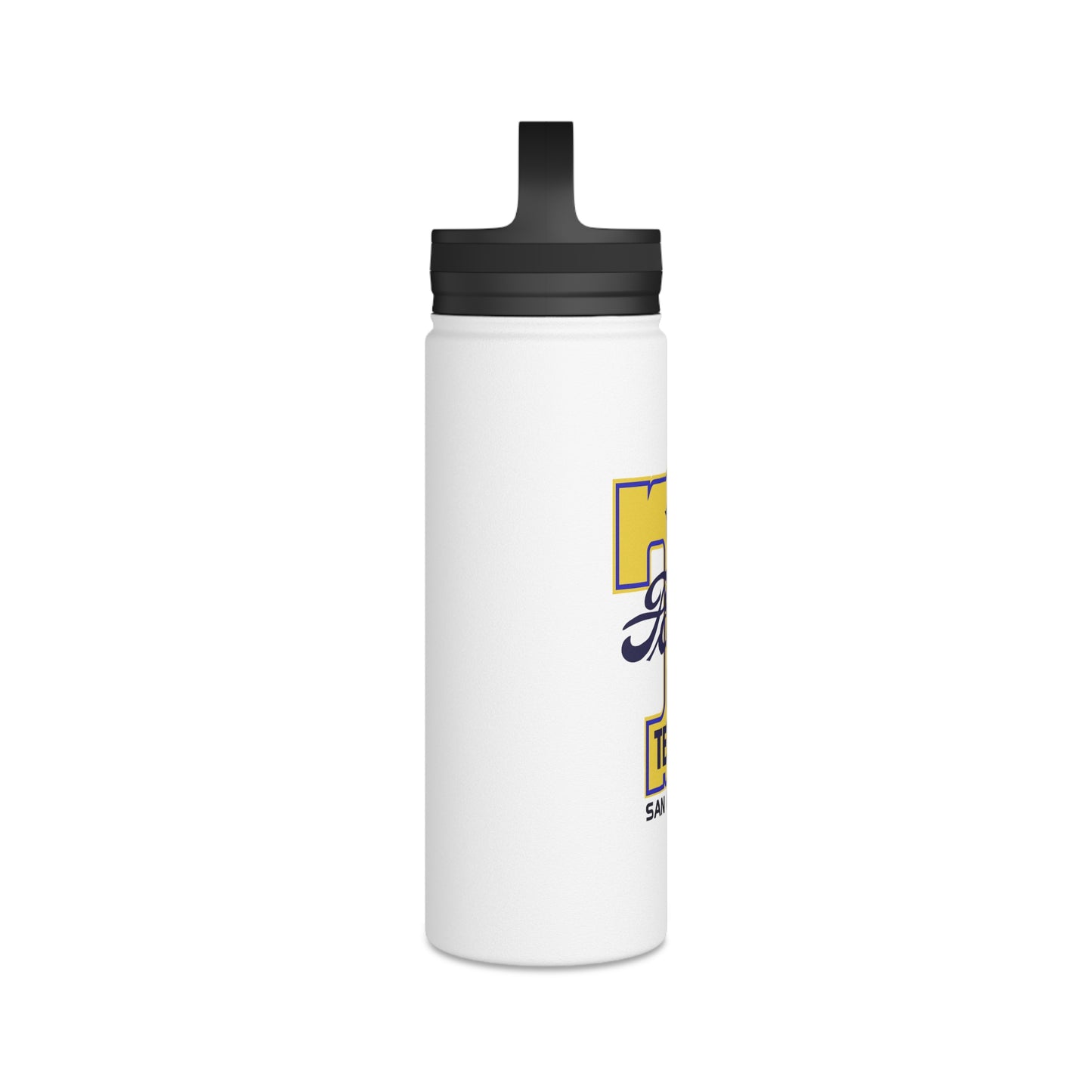 T Fords of Texas Stainless Steel Water Bottle, Handle Lid