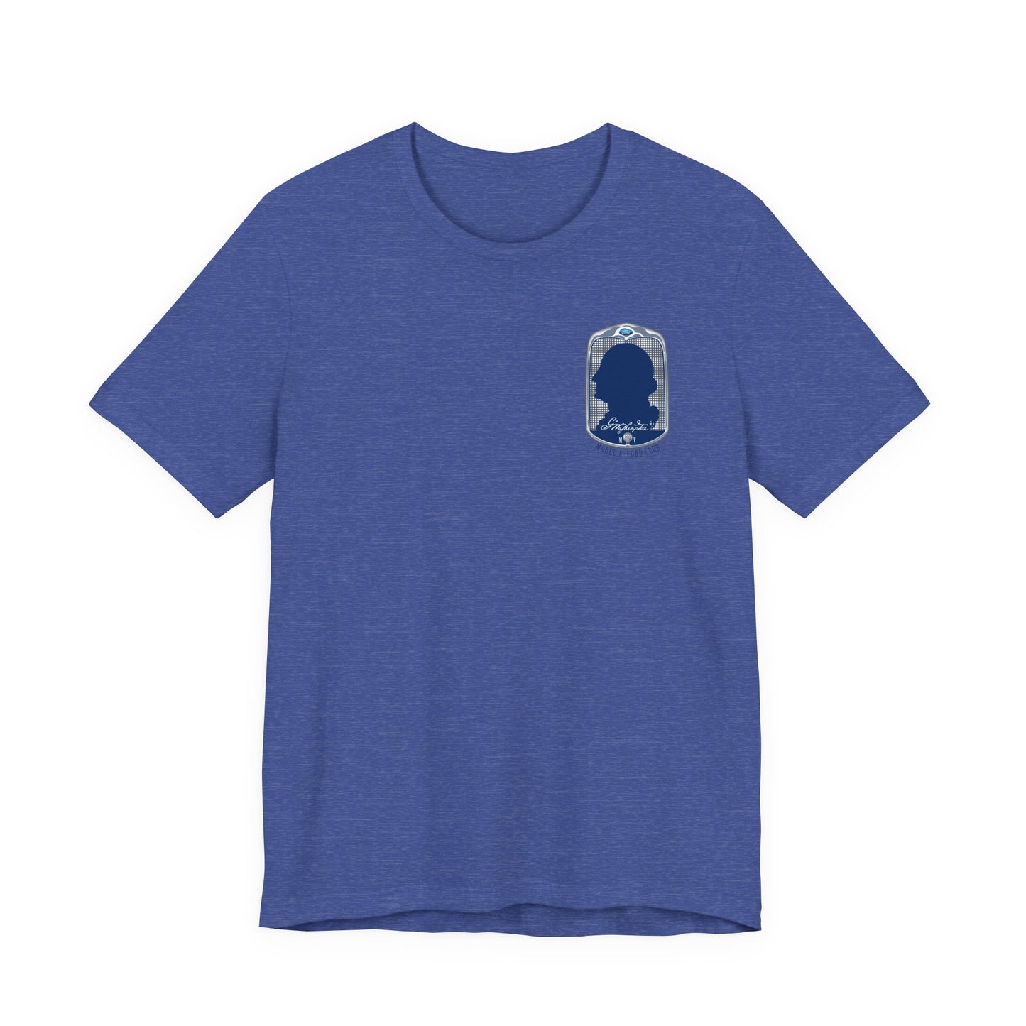 George Washington Model A Ford Club (front and back blue logo) Unisex Jersey Short Sleeve Tee