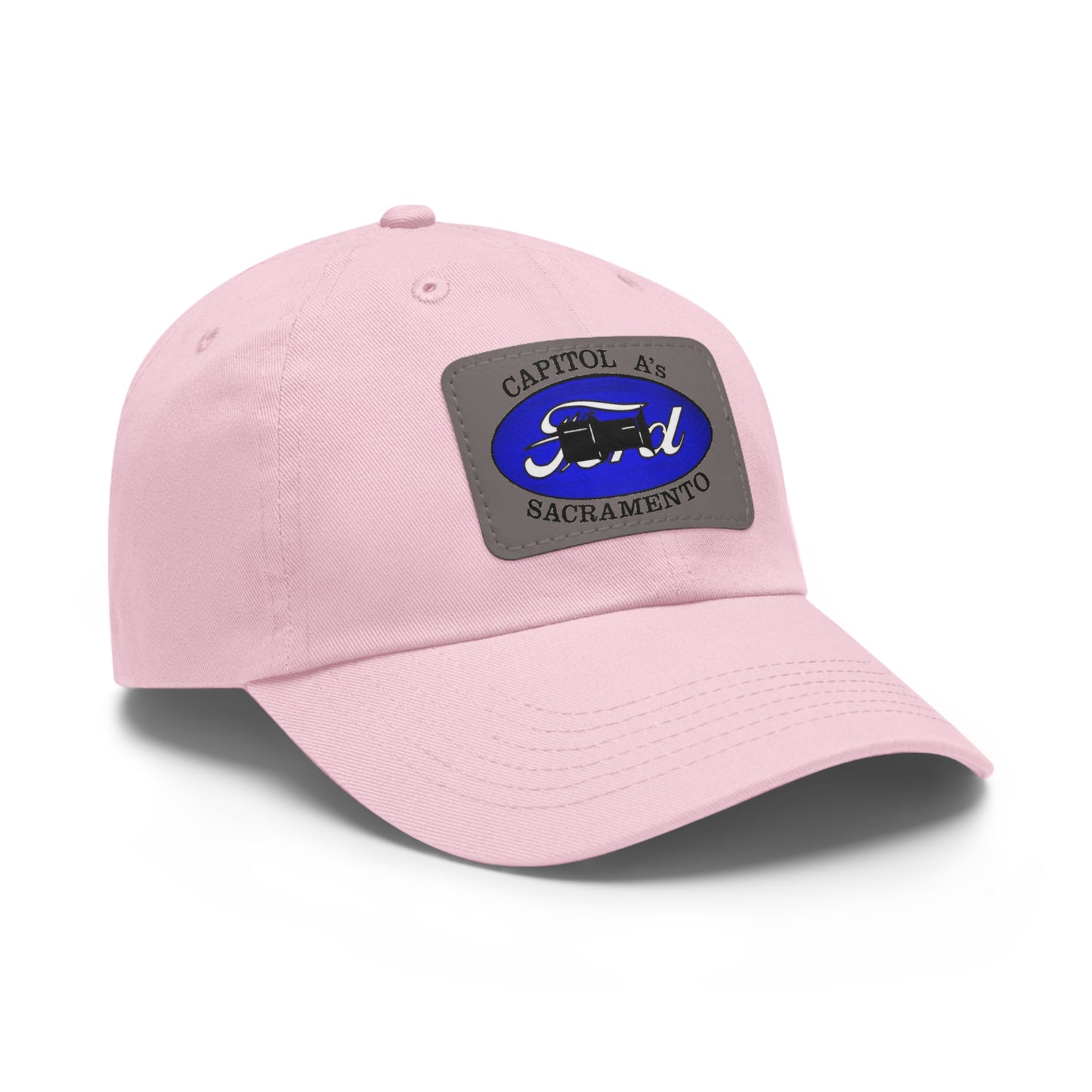 Capitol A's Dad Hat with Leather Patch (Rectangle)