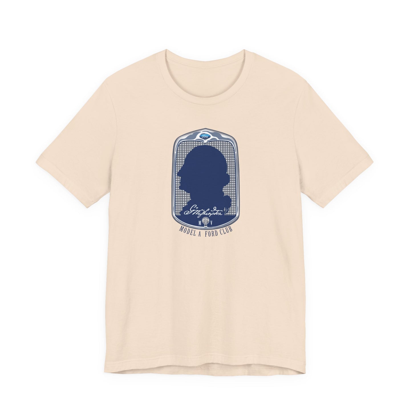 George Washington Model A Ford Club (front blue logo) Unisex Jersey Short Sleeve Tee