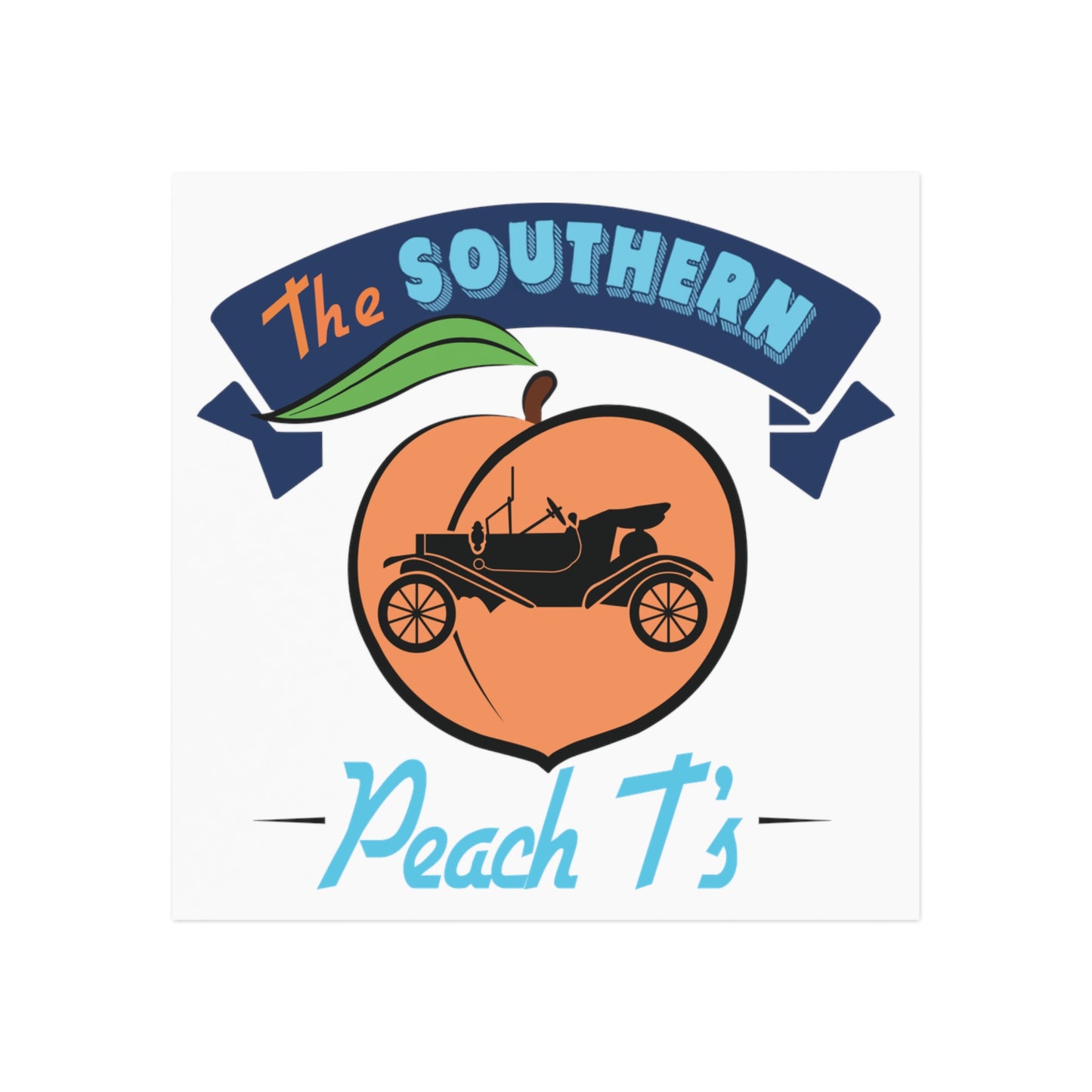 The Southern Peach T's Square Magnet