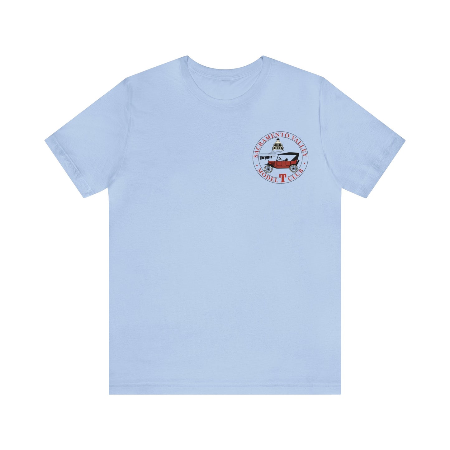 Sacramento Valley Model T Club (front and back logo) Unisex Jersey Short Sleeve Tee