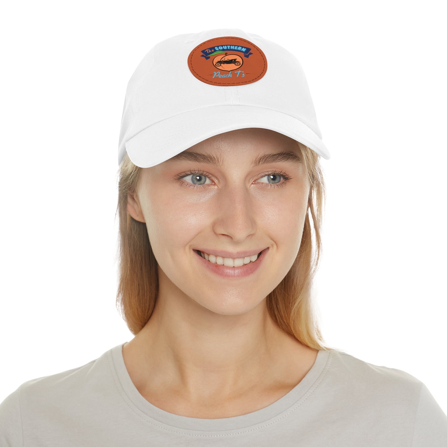 The Southern Peach T's Dad Hat with Leather Patch (Round)