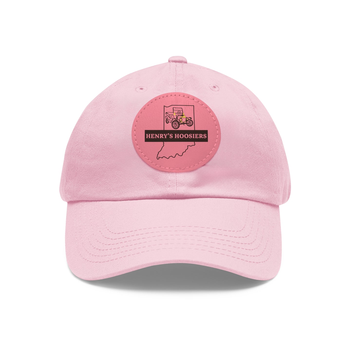 Henry's Hoosiers Dad Hat with Leather Patch (Round)