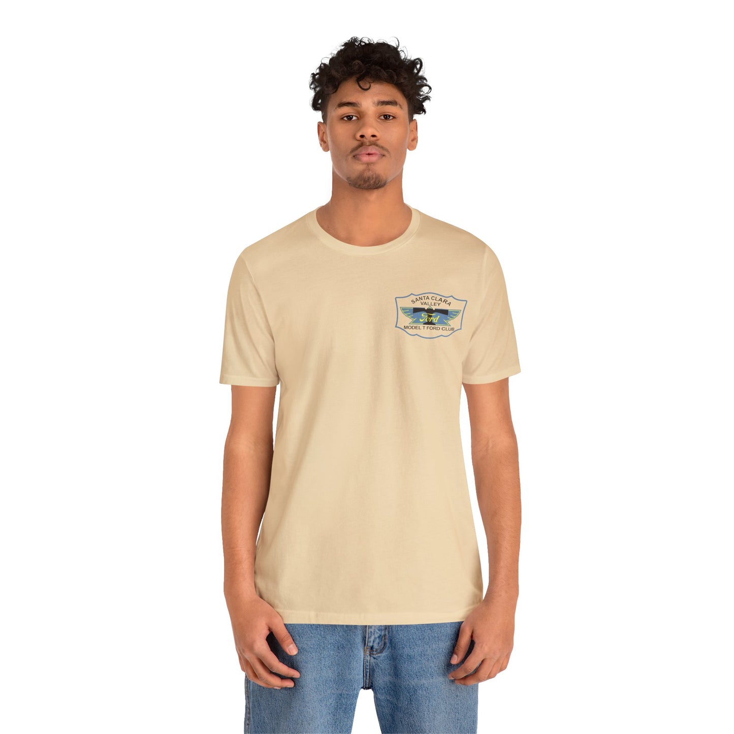 Santa Clara Valley Model T Ford Club (front and back print) Unisex Jersey Short Sleeve Tee