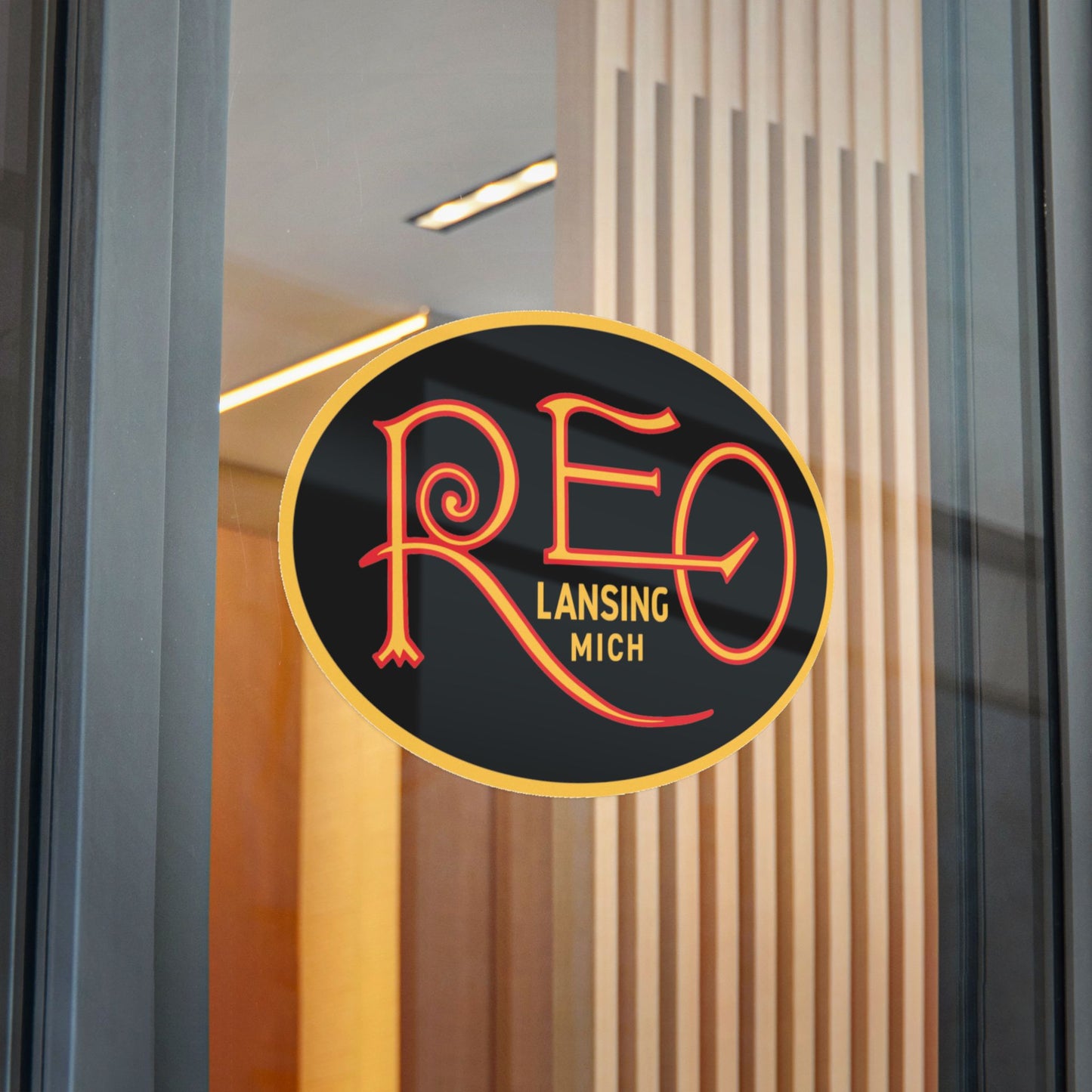 REO Lansing Michigan Die-Cut Sticker — Large sticker for your trailer and small sticker for you car.