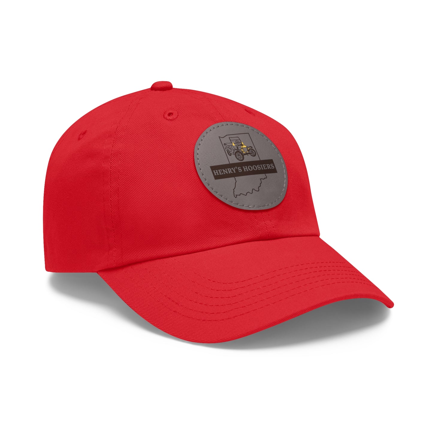 Henry's Hoosiers Dad Hat with Leather Patch (Round)