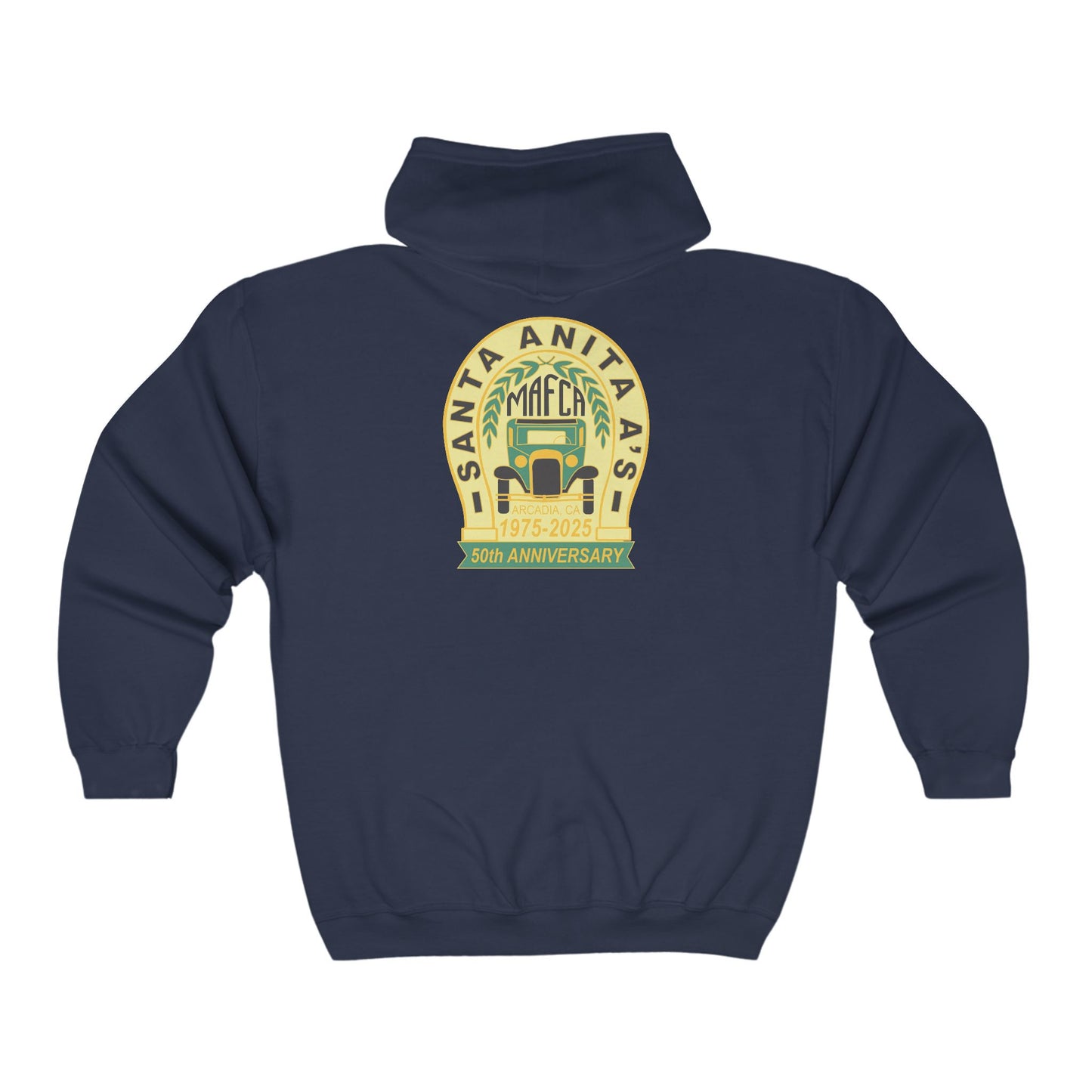 Santa Anita's 50th Anniversary Unisex Heavy Blend™ Full Zip Hoodie (front and back logos)
