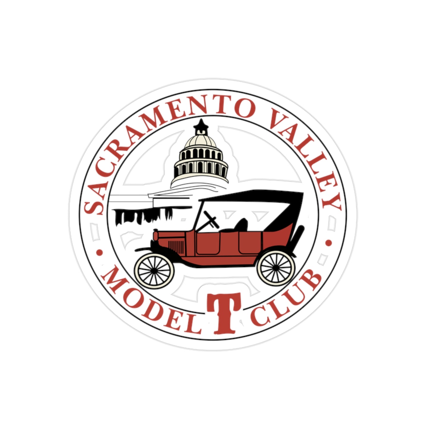 Sacramento Valley Model T Club Transparent Outdoor Stickers, Die-Cut, 1pcs