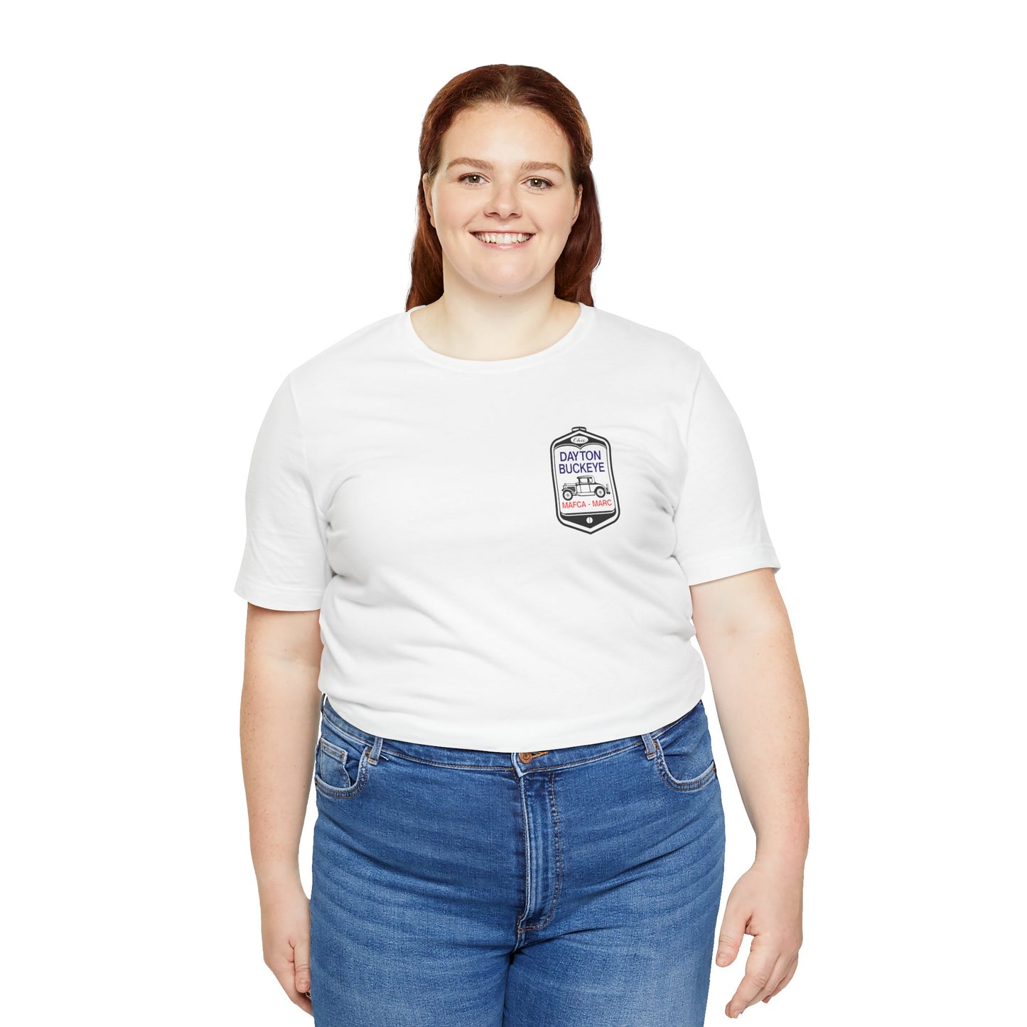 Dayton Buckeye (front and back logo) Unisex Jersey Short Sleeve Tee