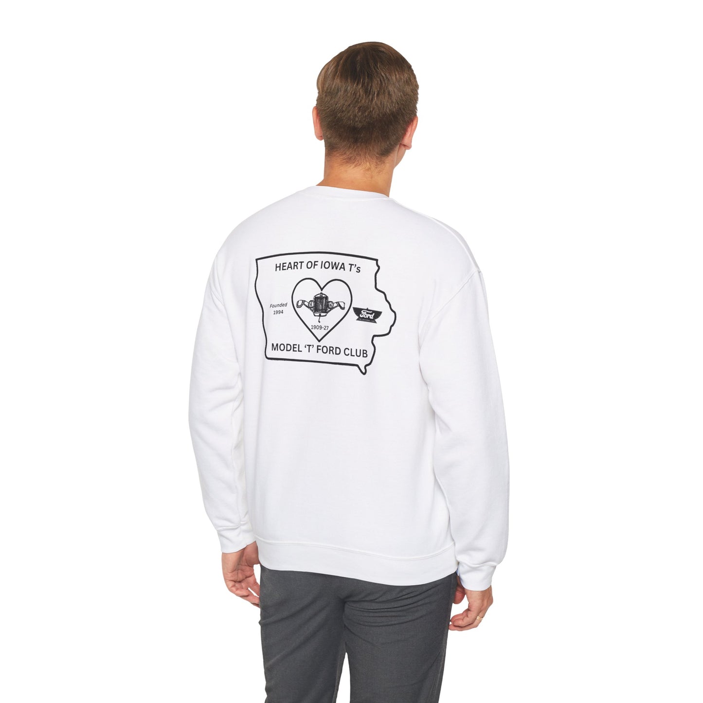 Heart of Iowa T's (front and back print) Unisex Heavy Blend™ Crewneck Sweatshirt