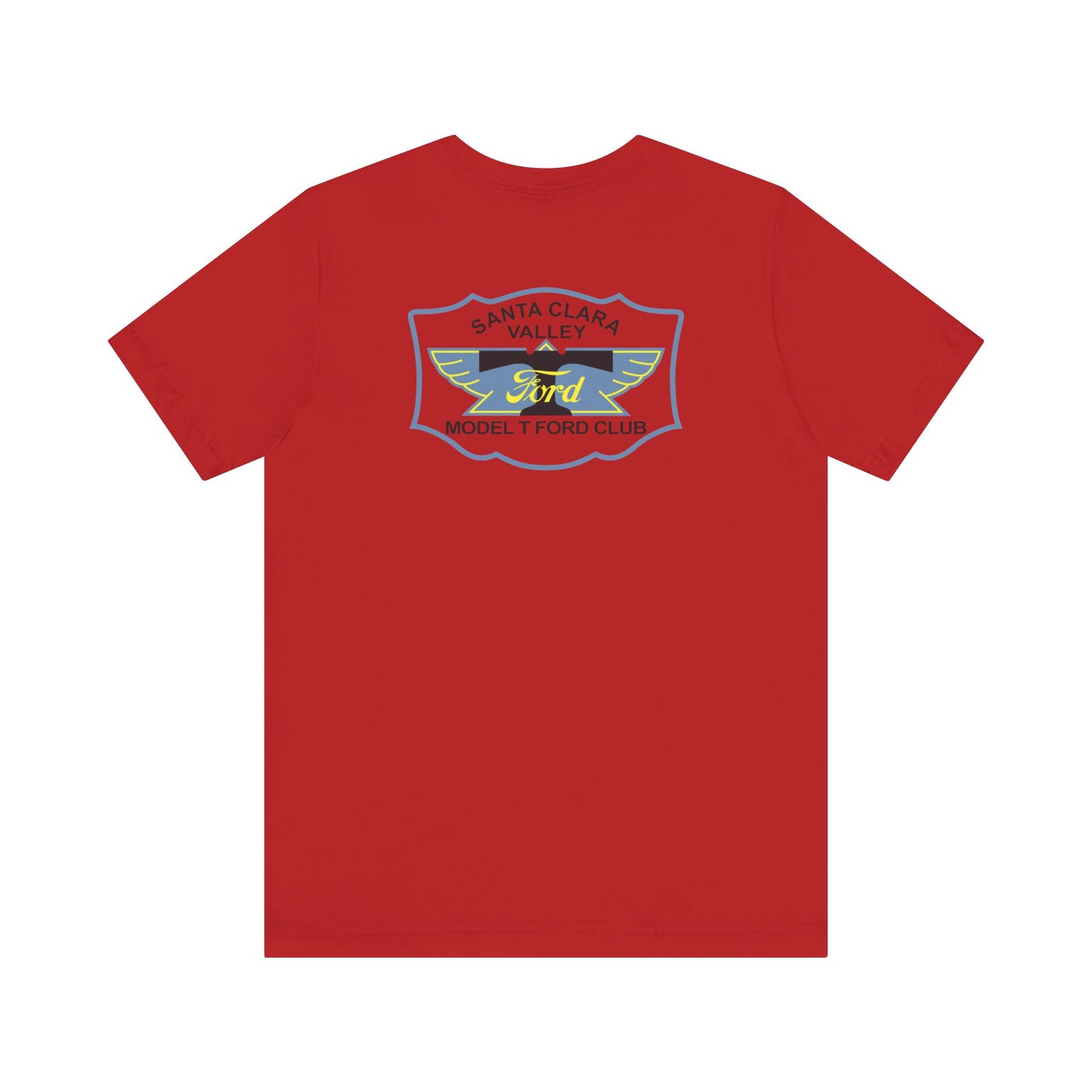 Santa Clara Valley Model T Ford Club (front and back print) Unisex Jersey Short Sleeve Tee