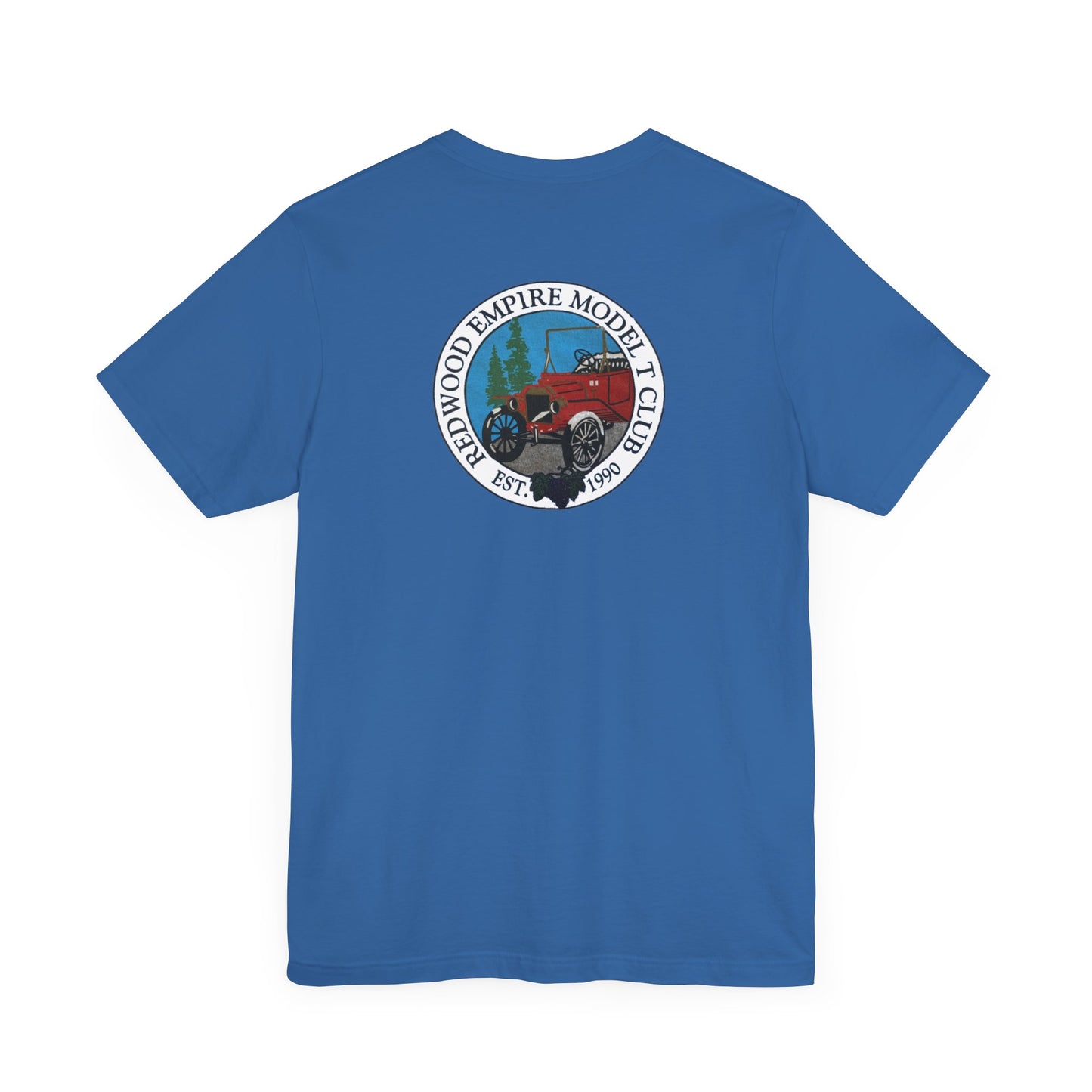 Redwood Empire Model Club (front and back logo) Unisex Short Sleeve Tee - Vintage Style Graphic T-Shirt