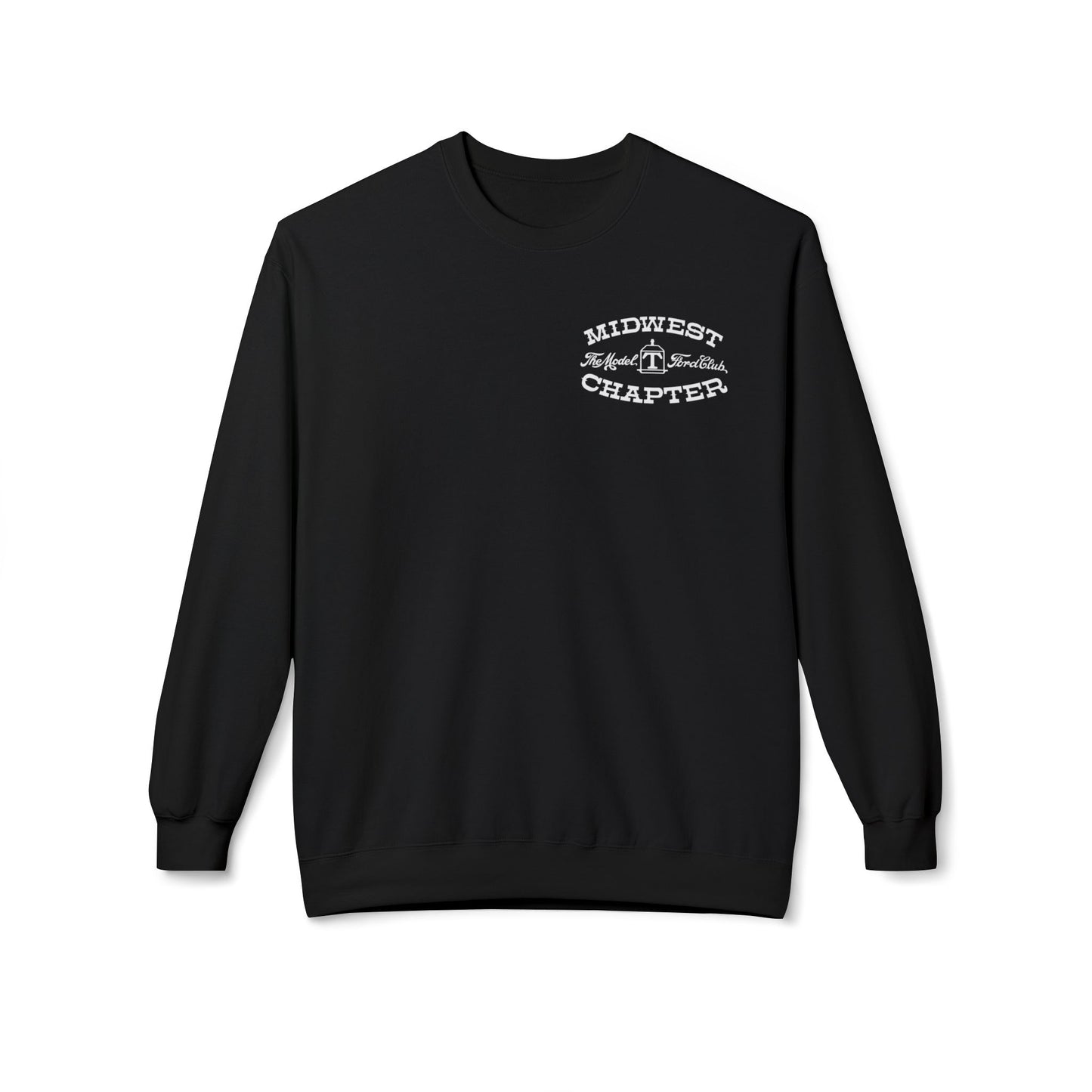 Midwest Chapter - The Model T Ford Club (front logo) Unisex Fleece Crewneck Sweatshirt - Cozy & Stylish