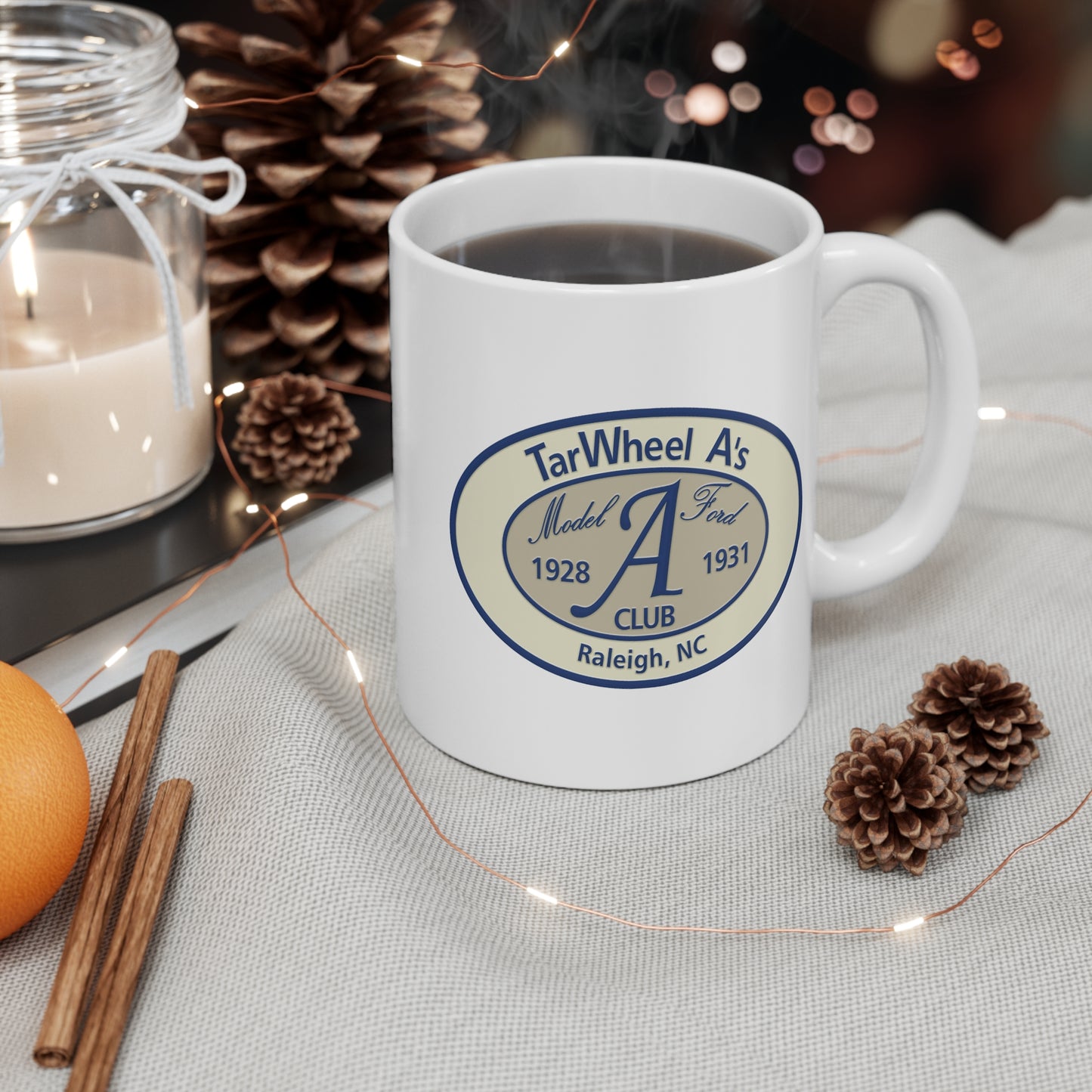 TarWheel A’s Club Mug — Raleigh NC Vintage Model A Ford 1928-1931 Coffee Cup
