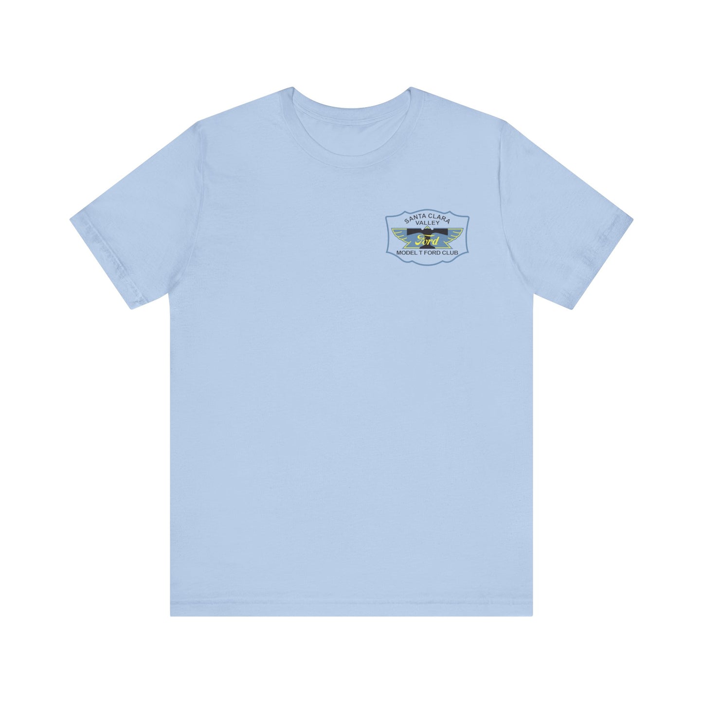 Santa Clara Valley Model T Ford Club (front and back print) Unisex Jersey Short Sleeve Tee