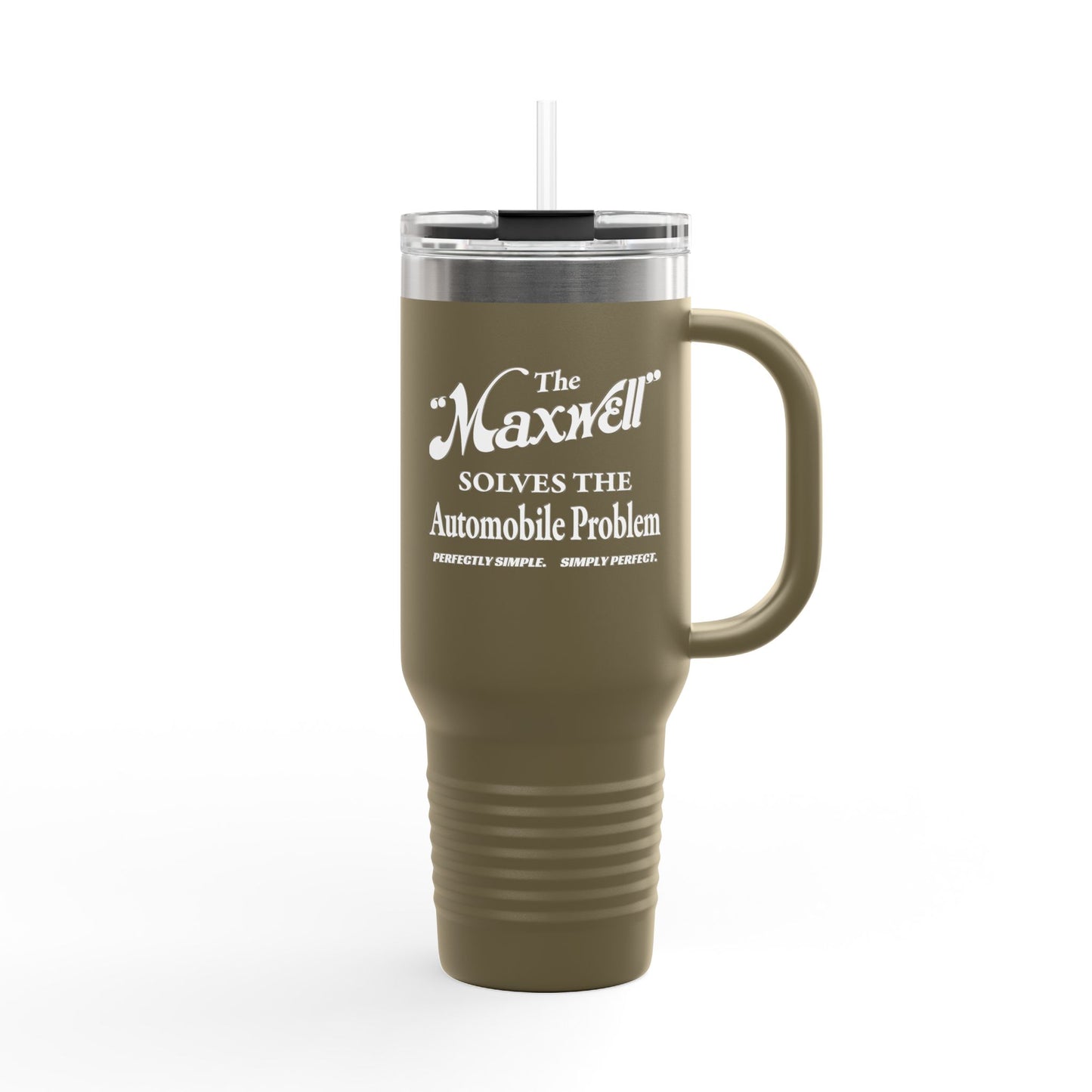 Maxwell Briscoe Motor Club - Insulated Travel Mug - 40oz, Stylish Travel Tumbler, Gift for Coffee Lovers, Reusable Mug for Road Trips