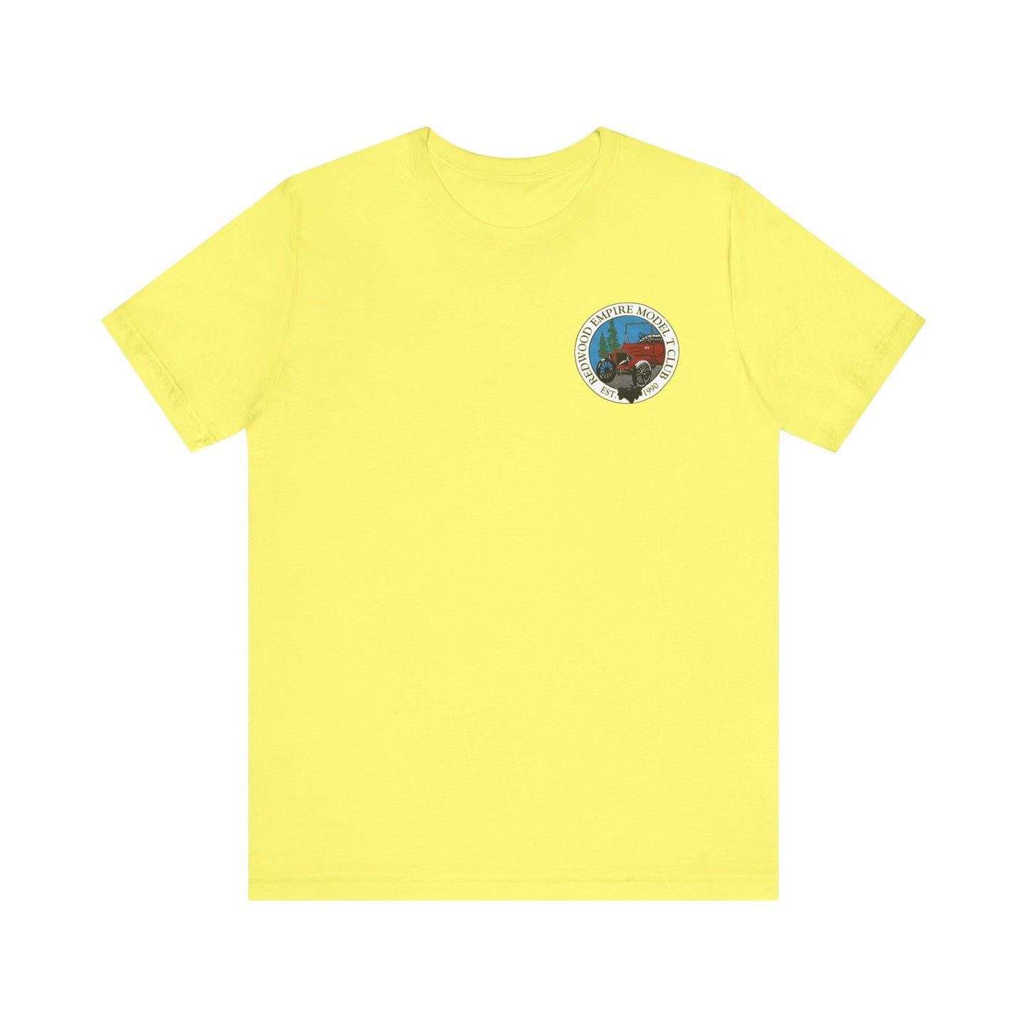 Redwood Empire Model T Club (single small front logo) Unisex Short Sleeve Tee - Outdoor Graphic T-Shirt