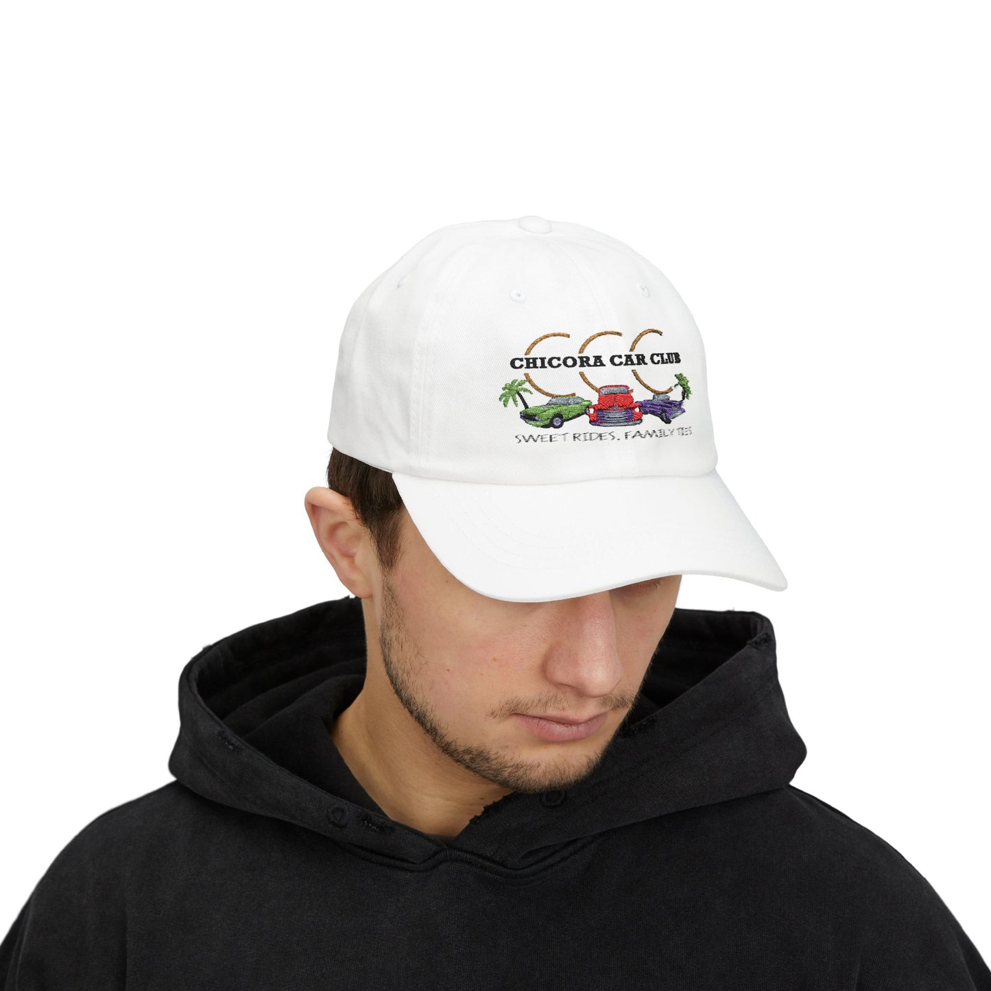 Classic Dad Cap with Chicora Car Club Design - Casual Hat for Car Lovers, Perfect Gift for Fathers' Day, Birthdays, or Family Outings