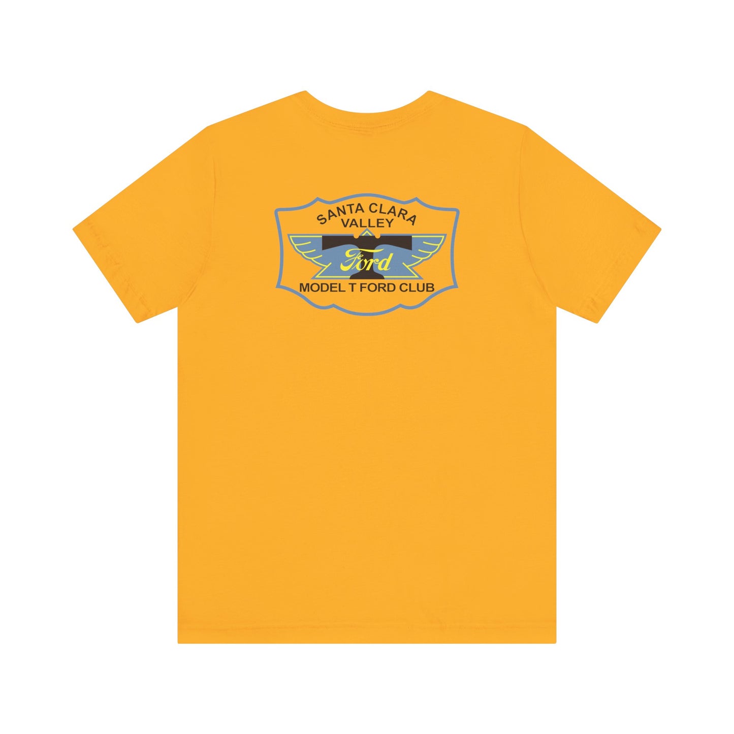 Santa Clara Valley Model T Ford Club (front and back print) Unisex Jersey Short Sleeve Tee
