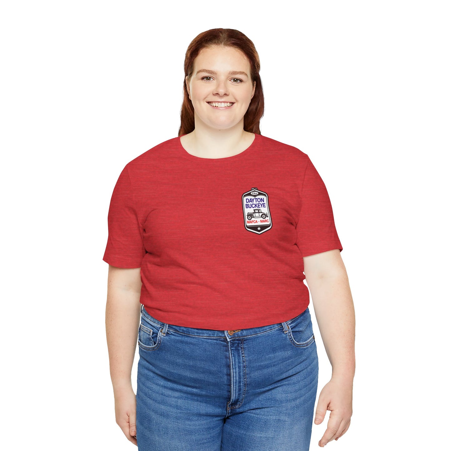 Dayton Buckeye (front and back logo) Unisex Jersey Short Sleeve Tee
