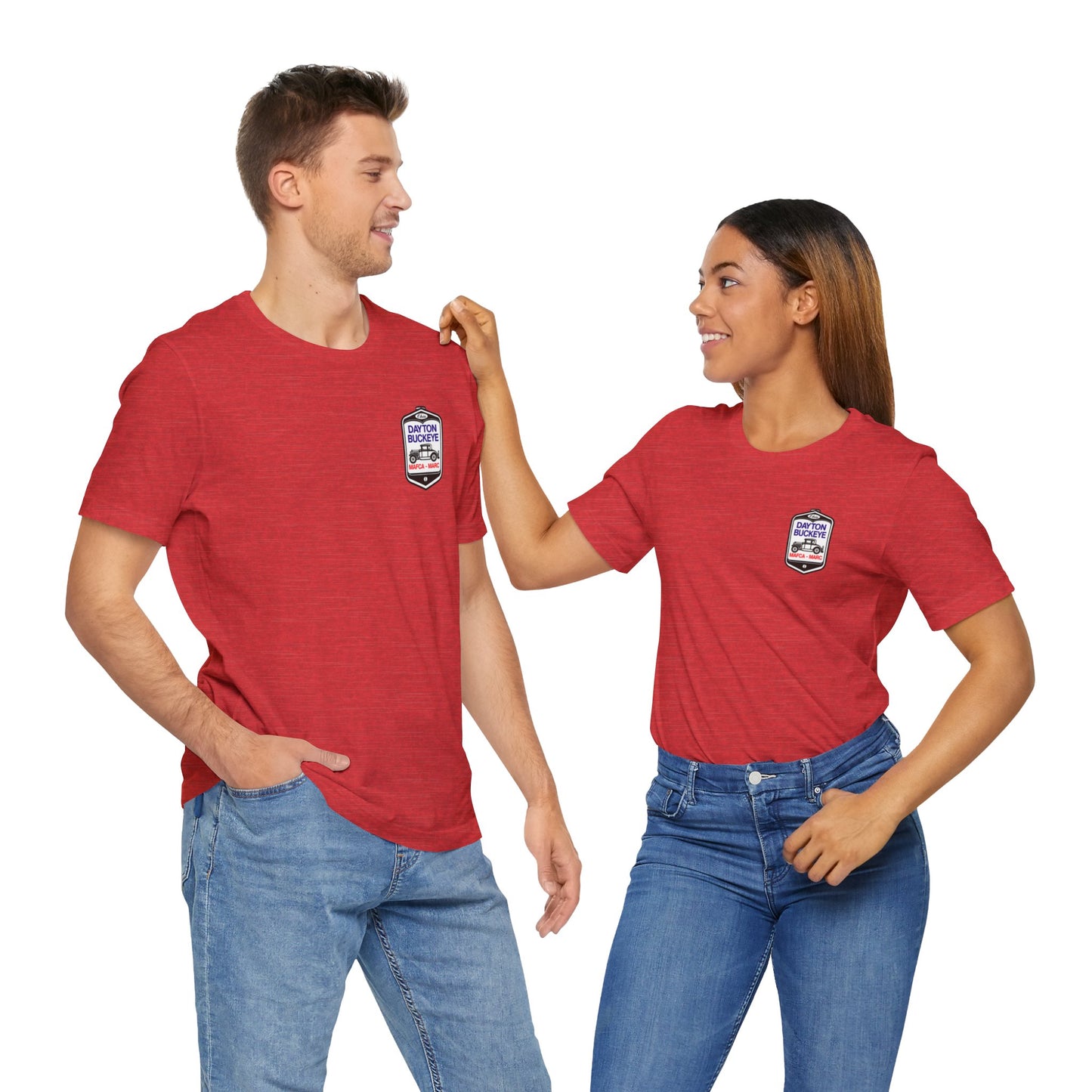 Dayton Buckeye (front and back logo) Unisex Jersey Short Sleeve Tee