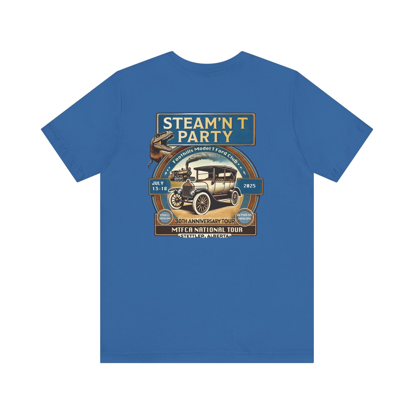 Foothills Model T Ford Club STEAM'N T PARTY (front and back logos)