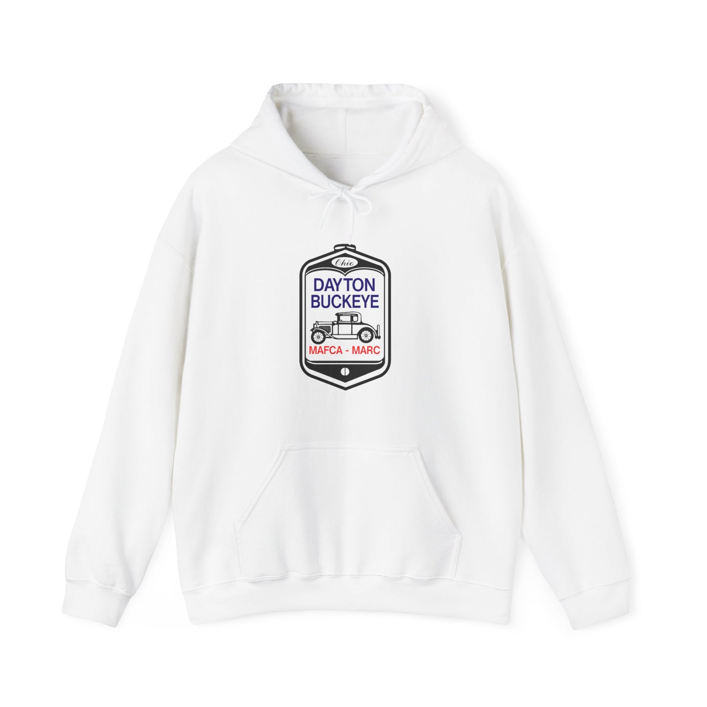 Dayton Buckeye (front logo) Unisex Heavy Blend™ Hooded Sweatshirt