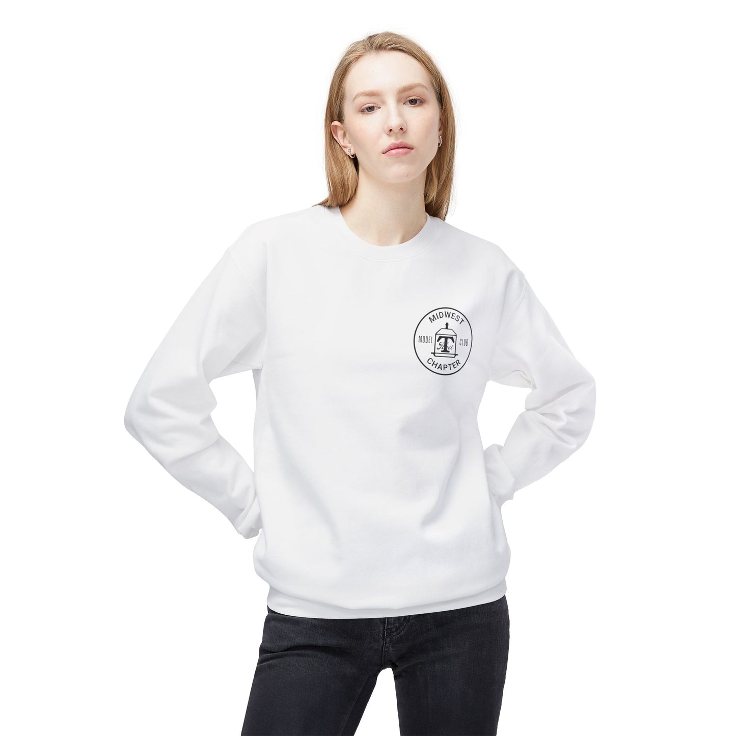 Midwest Chapter - The Model T Ford Club (front logo) Unisex Softstyle Crewneck Sweatshirt