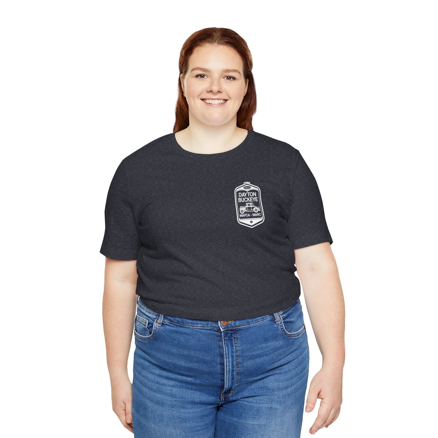 Dayton Buckeye (front and back logo) Unisex Jersey Short Sleeve Tee