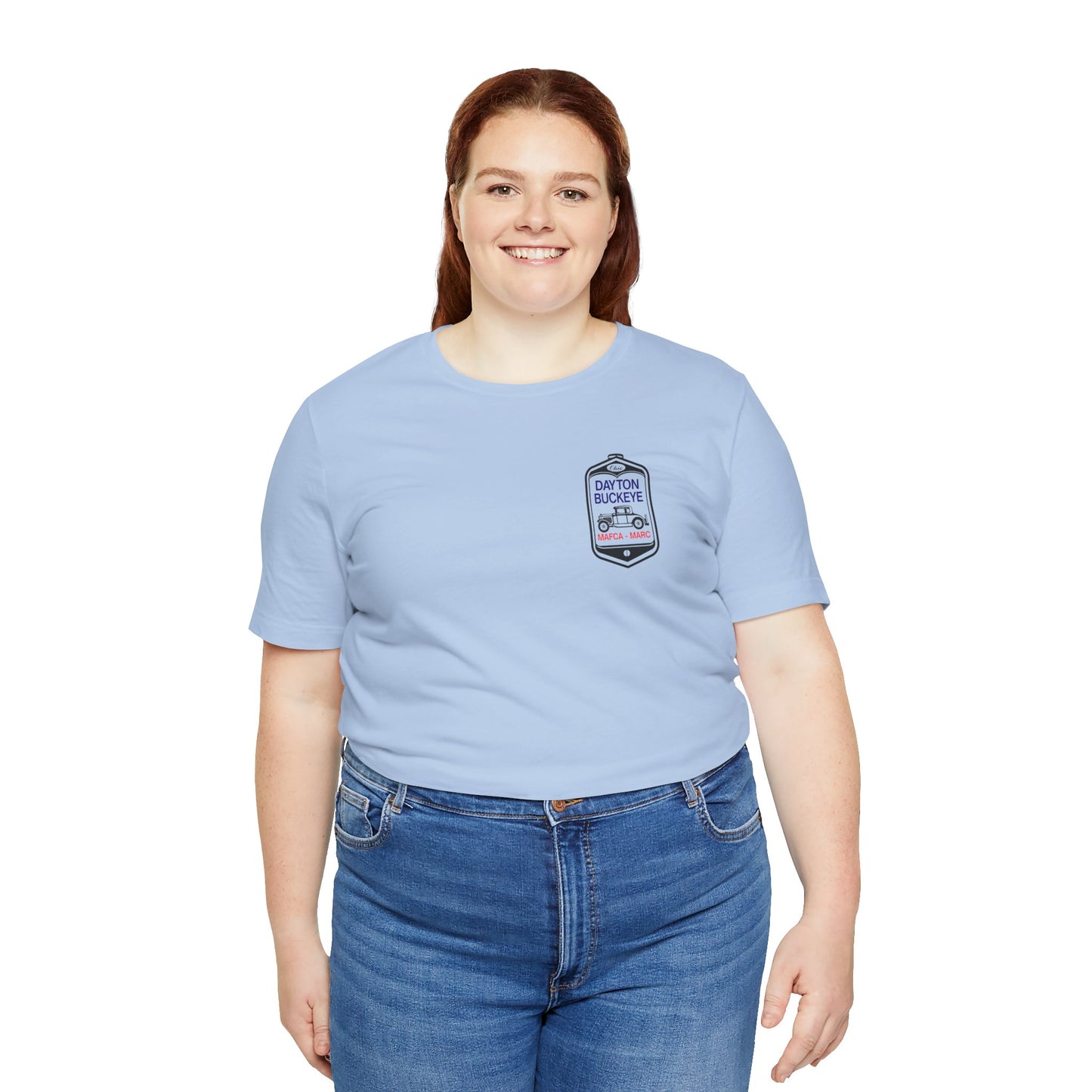 Dayton Buckeye (front and back logo) Unisex Jersey Short Sleeve Tee