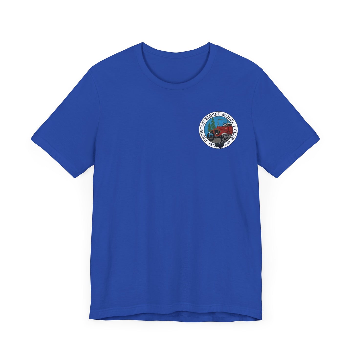 Redwood Empire Model Club (front and back logo) Unisex Short Sleeve Tee - Vintage Style Graphic T-Shirt