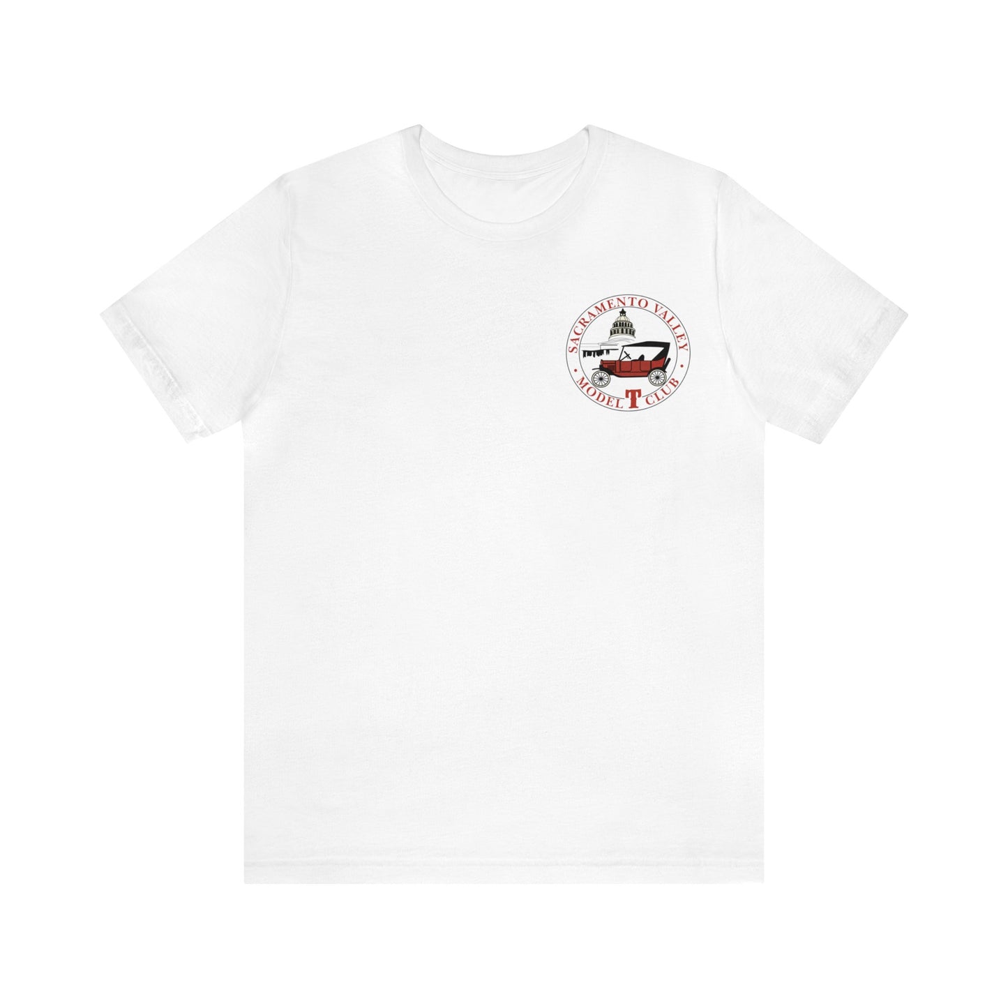 Sacramento Valley Model T Club (front and back logo) Unisex Jersey Short Sleeve Tee