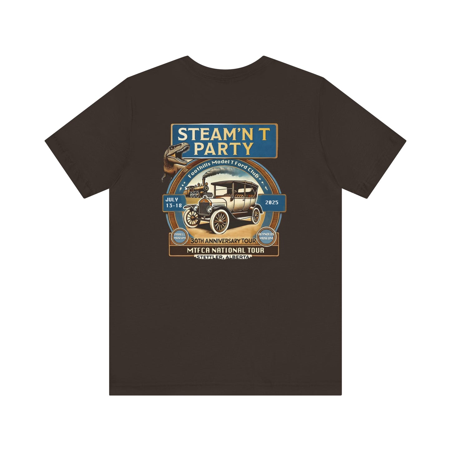 Foothills Model T Ford Club STEAM'N T PARTY (front and back logos)
