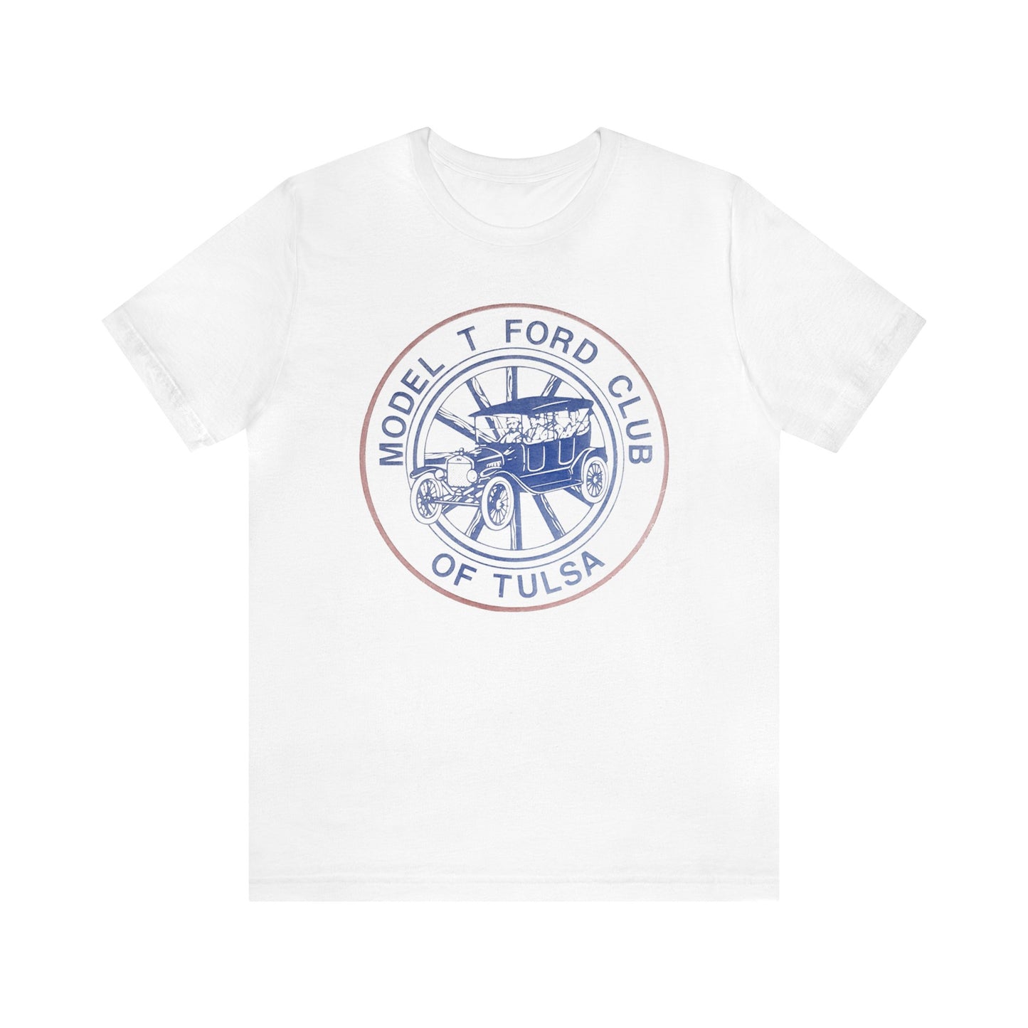 Model T Ford Club of Tulsa (Distressed effect for vintage look.) Unisex Jersey Short Sleeve Tee