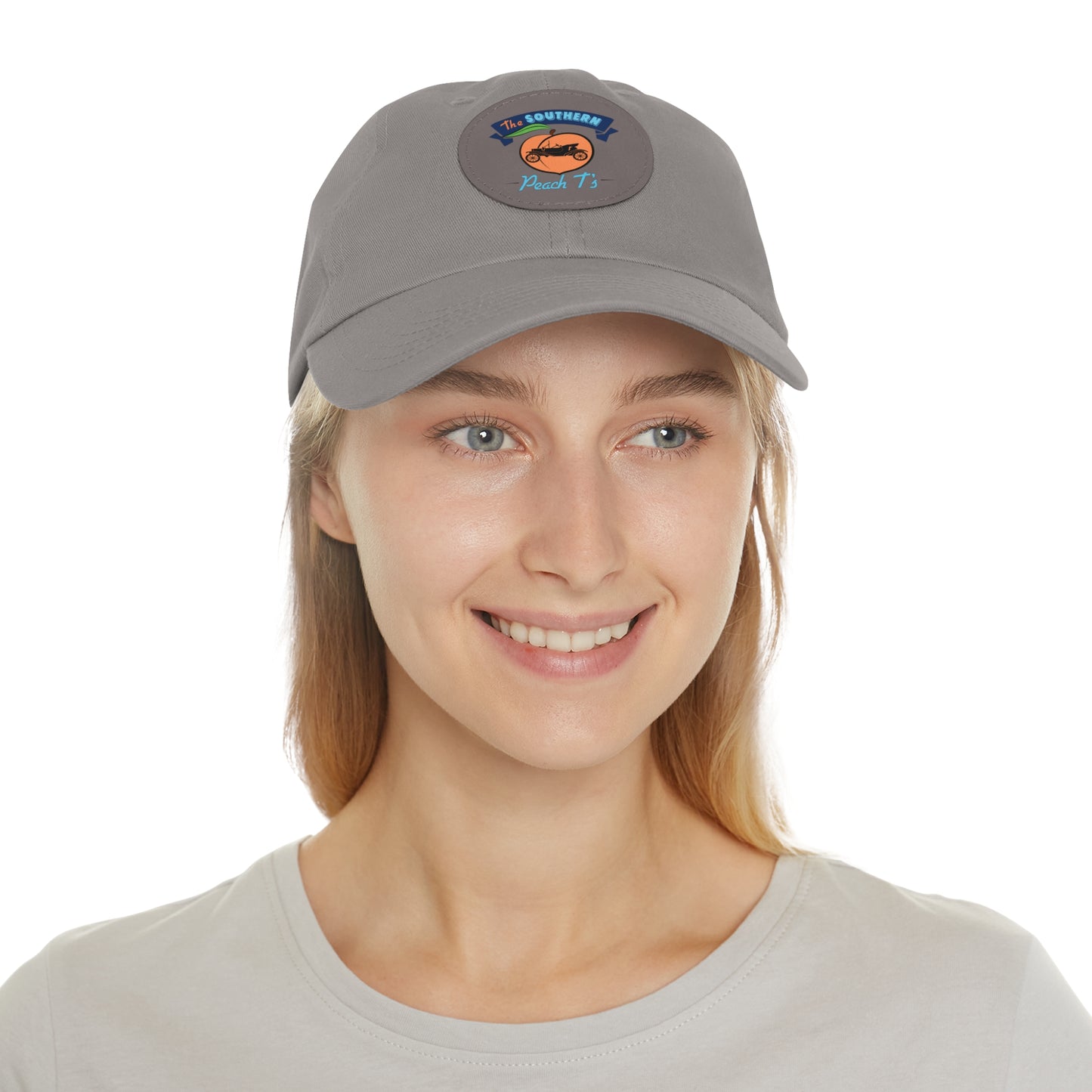 The Southern Peach T's Dad Hat with Leather Patch (Round)