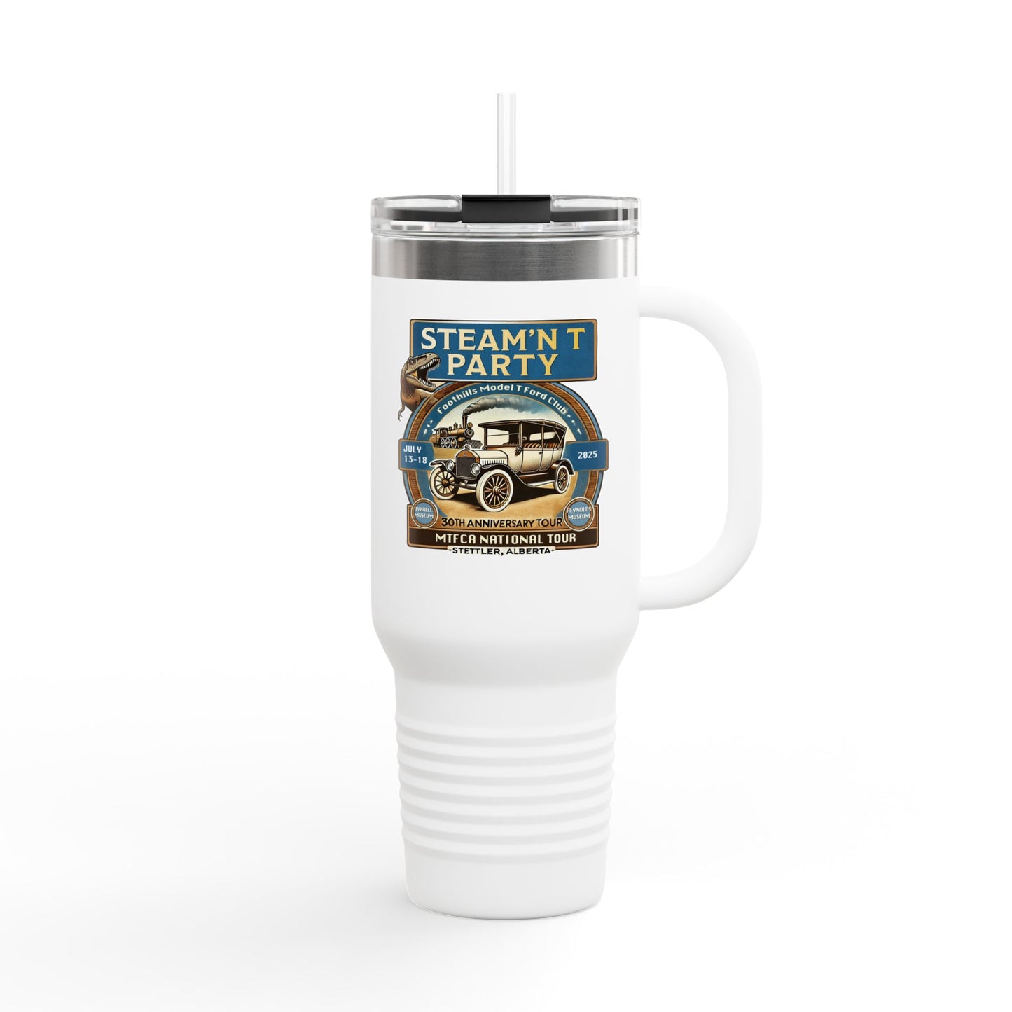 Foothills Model T Ford Club STEAM'N T PARTY Insulated Travel Mug - 40oz